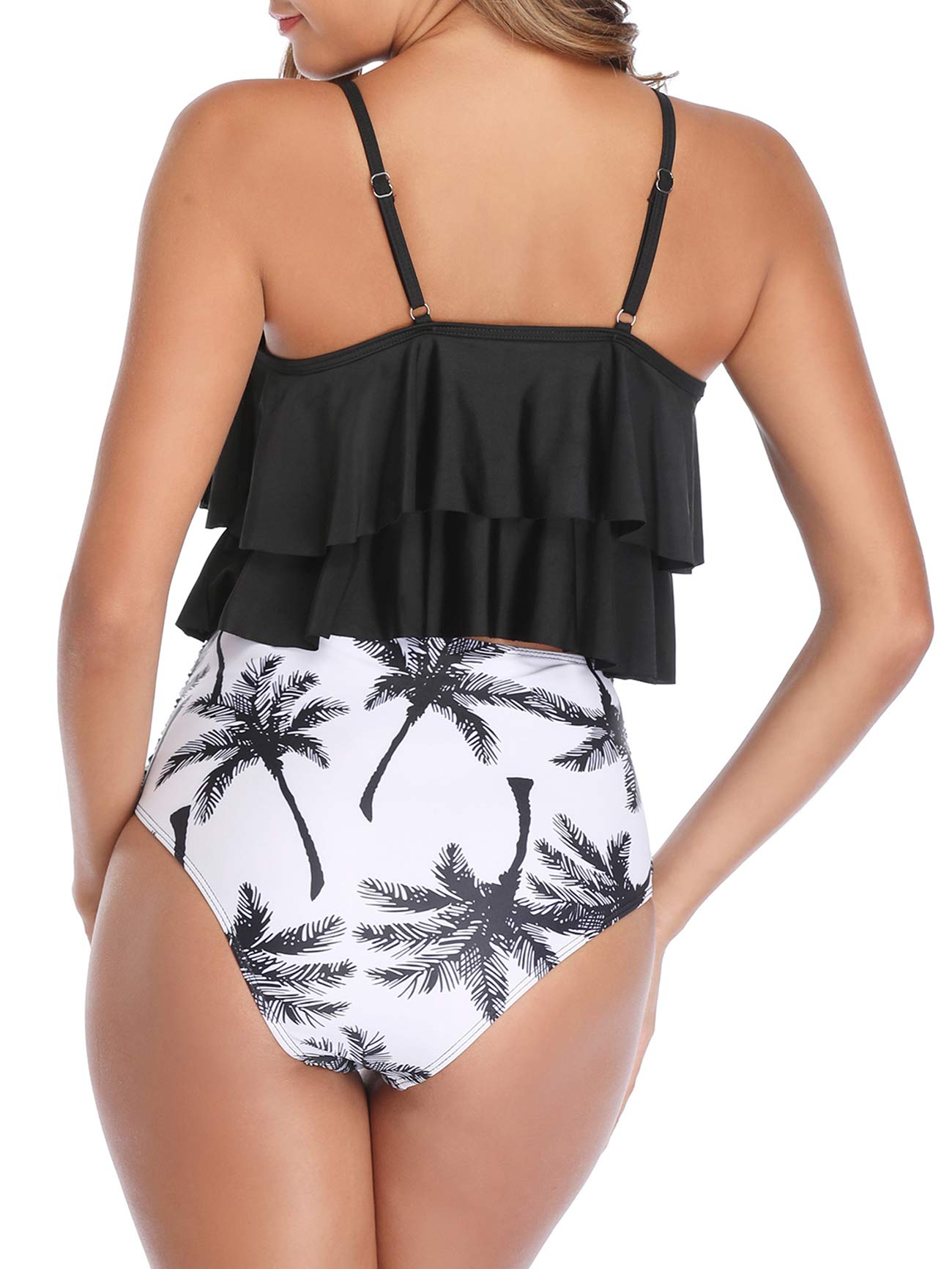 Best High Waisted Tankini Swimsuits for Women - Flounce Top Tummy Control Bathing Suits | Perfect for Beach Vacations & Pool Parties