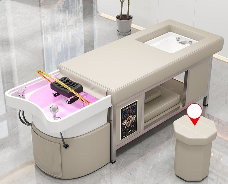 Premium Greenlife Paramount Thai Japanese Head Spa Bed with Backwash Shampoo Sink & Foot Bath - Professional Salon & Spa Massage Table for Relaxation & Hair Care Treatments