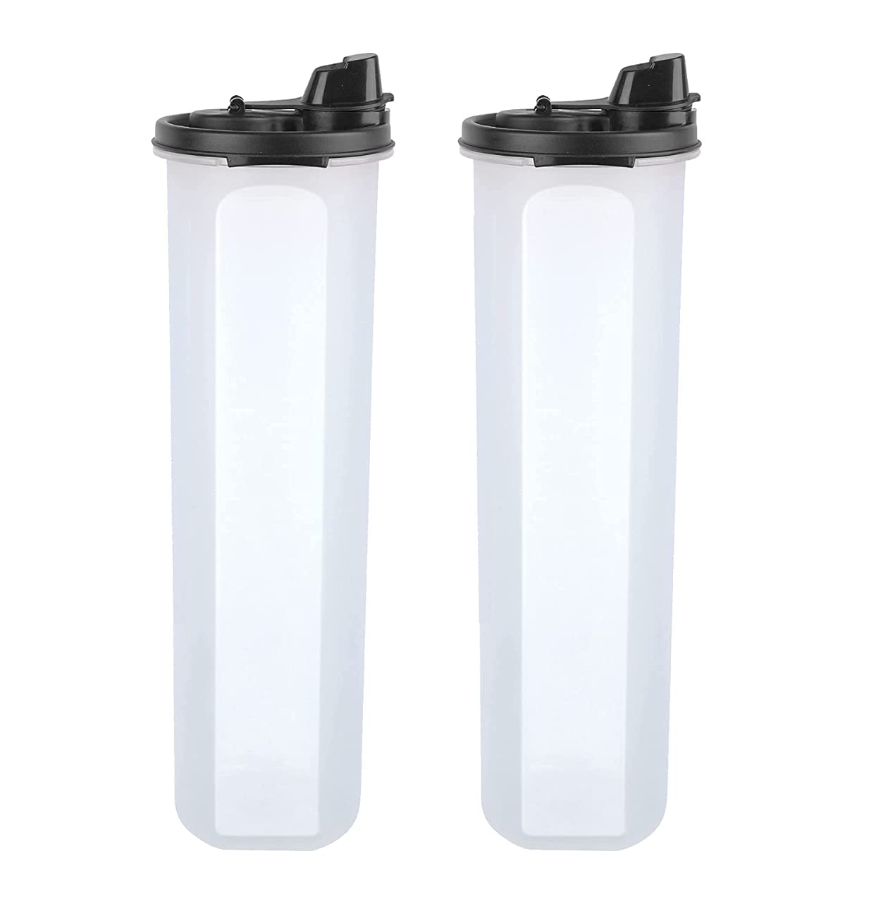 SIMPARTE 1100ML Air-Tight Leak-Proof Plastic Oil Dispenser - BPA Free Anti-Microbial Kitchen Pourer for Olive, Vinegar & Cooking Oils - Perfect for Salad Dressing, Baking & Meal Prep (2-Pack, Black)