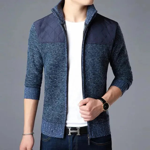 Men's Casual Parka Cardigan Sweater - Lightweight Warm Winter Coat for Outdoor & Daily Wear