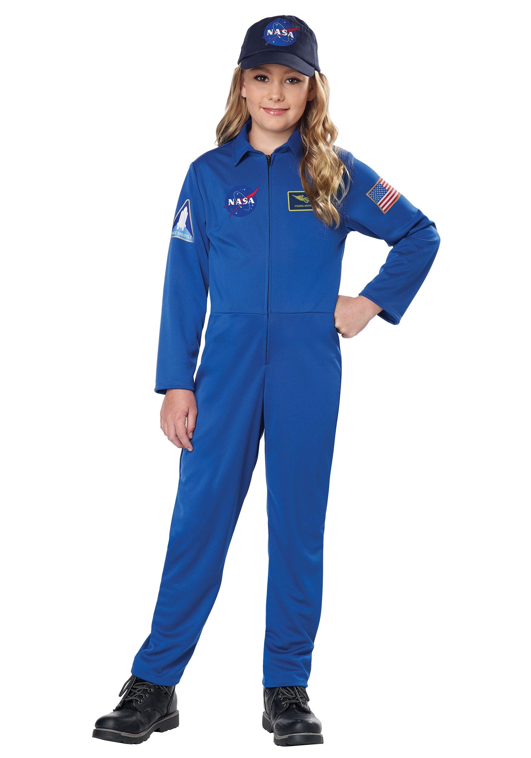 NASA Astronaut Jumpsuit Costume for Kids - Blue Space Suit for Dress Up, Halloween & Cosplay - Perfect for Pretend Play, Birthday Parties & Space-Themed Events