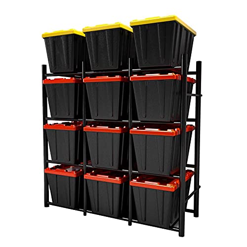 Heavy Duty 12 Tote Rack - DFAE2MBW0431-HD Storage Organizer for Warehouse, Garage & Retail Use