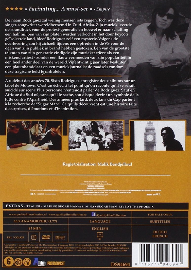 Searching For Sugar Man DVD [Region 2] - Award-Winning Music Documentary Film - Perfect for Music Lovers & Film Collectors