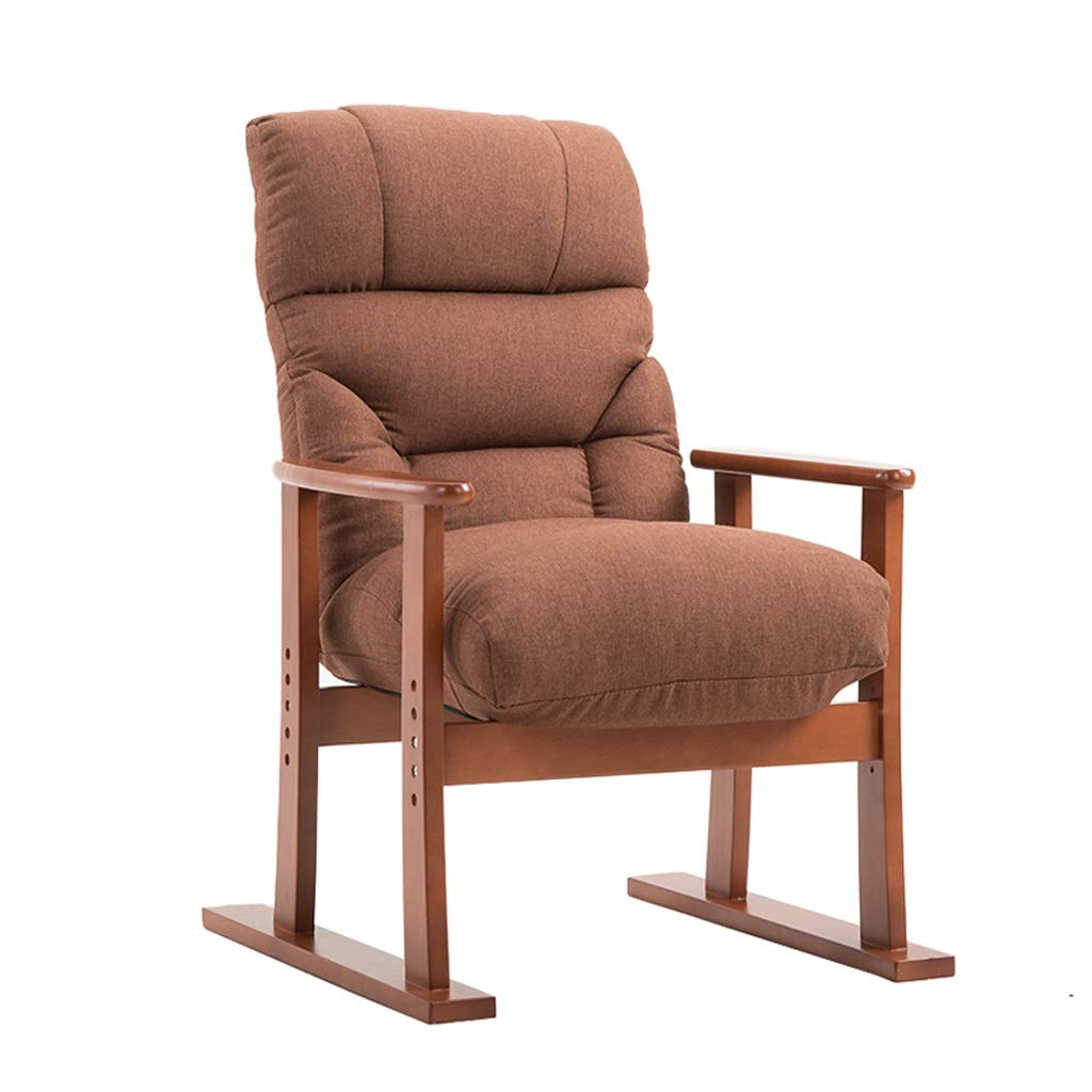 AFEO Recliner Folding Deck Chair - Adjustable Backrest Armchair for Home, Office & Outdoor Use - Perfect for Dining, Computer Work, Dressing Table & Cafe (Brown) - Ideal for Relaxing, Working & Lounging in Bedroom, Patio or Hotel