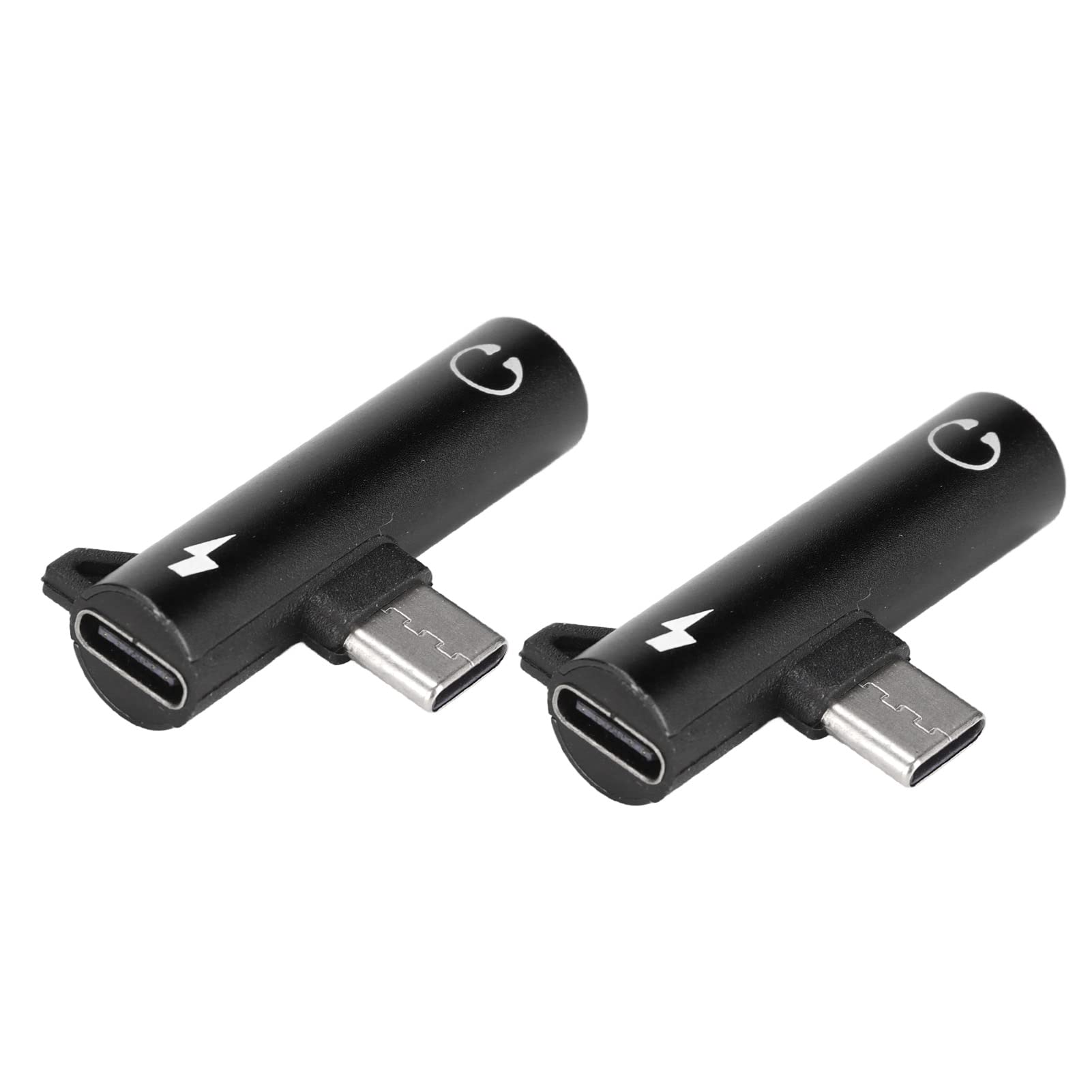 Sanpyl 2-Pack USB C to 3.5mm Audio Adapter, 2-in-1 USB C to Aux Dongle Cable with Female AUX Jack for iPhone 15/14/13, Samsung Galaxy, iPad, MacBook & More - Perfect for Music, Gaming & Car Audio (Silver)