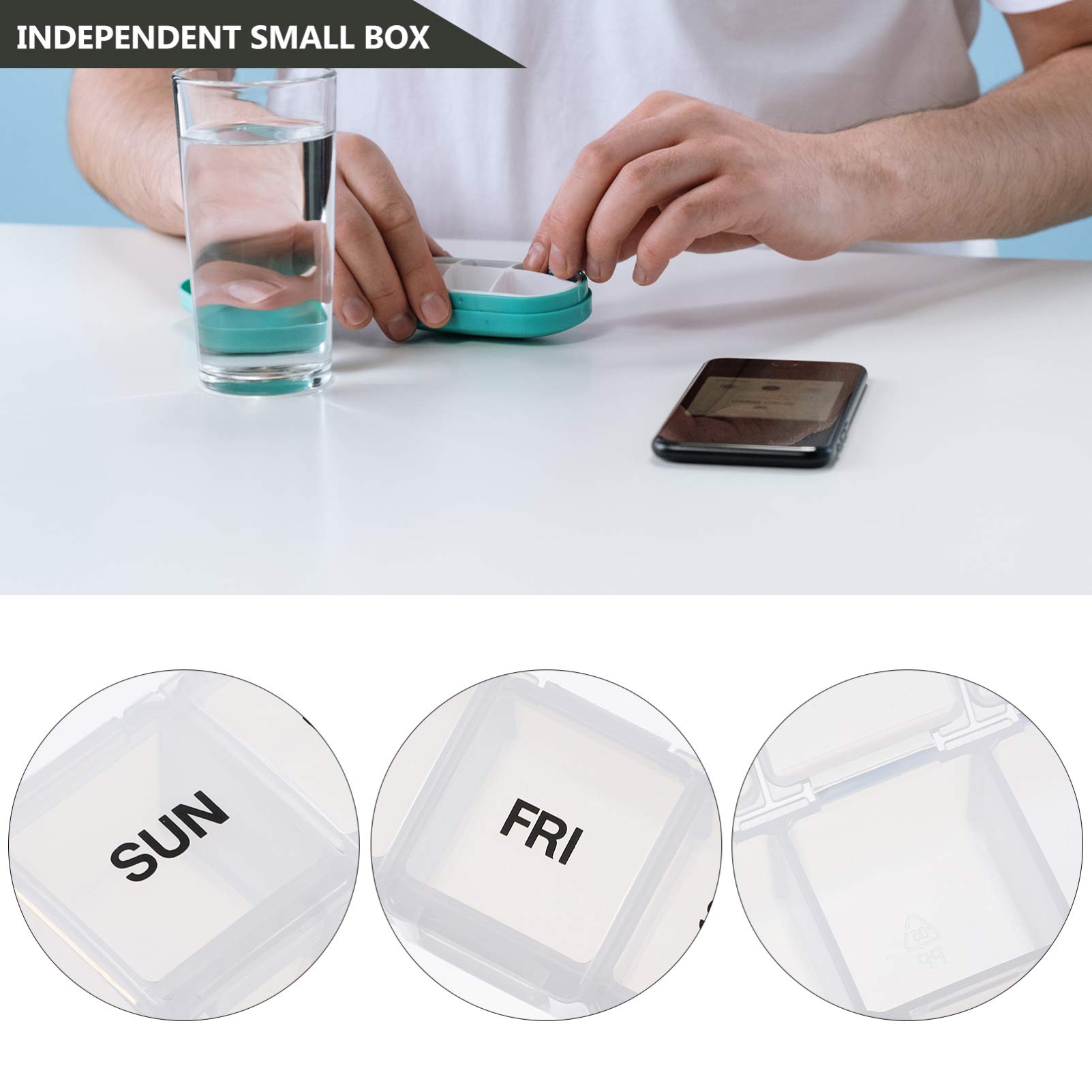 Hemoton 7-Grid Clear Plastic Storage Organizer Box - Portable Daily & Weekly Medicine Case for Travel, Home, Office | Perfect for Pills, Jewelry, Makeup, and Small Essentials