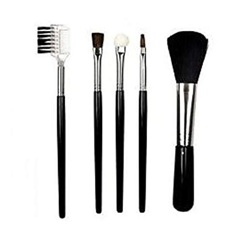 Luipui Royal Makeup Brush Set - 5 Piece Professional Makeup Brush Kit with Soft Bristles (Black) | Perfect for Foundation, Blending, Contouring & Everyday Makeup Application