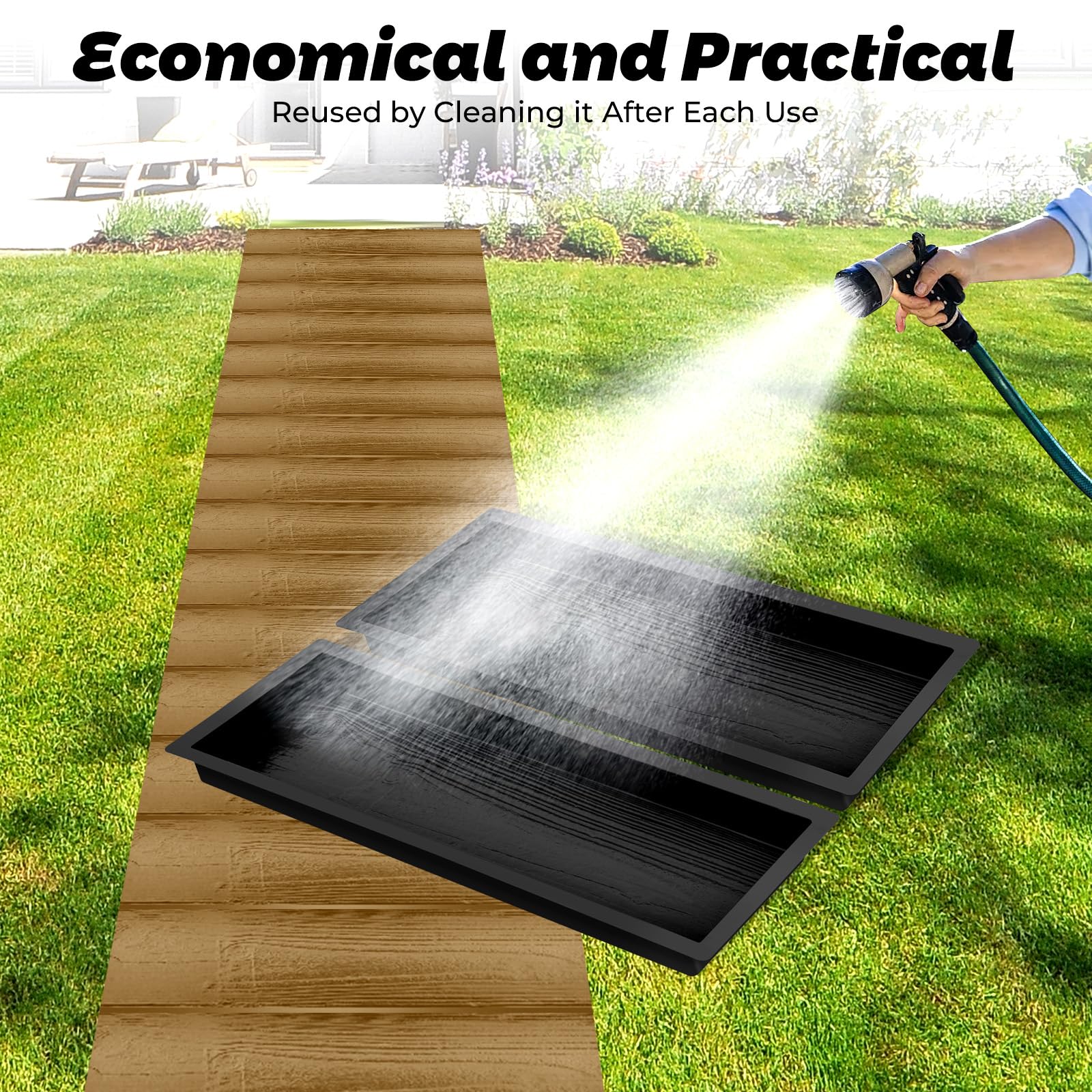 2 Pack DIY Concrete Stepping Stone Molds - Cement Paver Molds for Garden Walkway & Pathway - Reusable Garden Decor Molds for Outdoor Landscaping Projects (Perfect for Patios, Driveways & Backyard Decor)