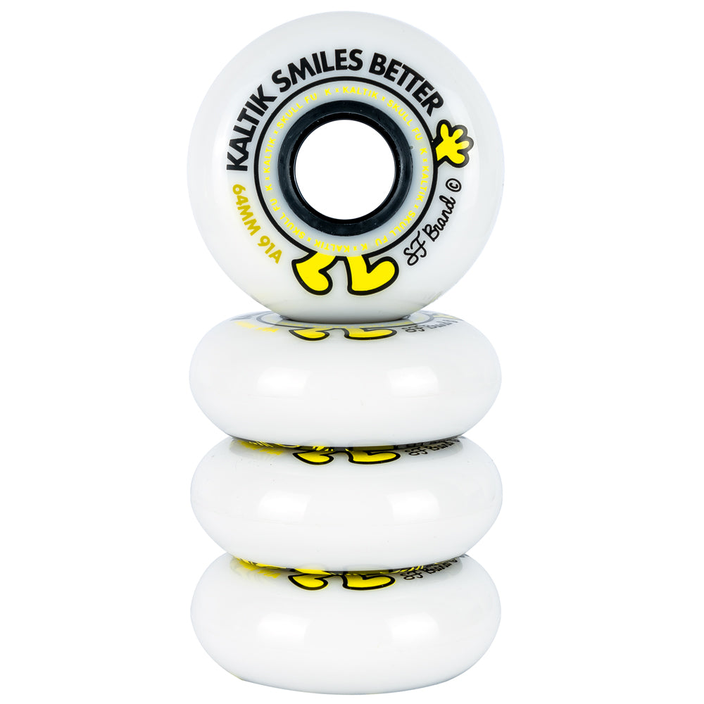 Kaltik x S.F 64mm Inline Skate Wheels - 4 Pack Set - High Performance Rollerblade Wheels for Speed Skating & Aggressive Inline Skating