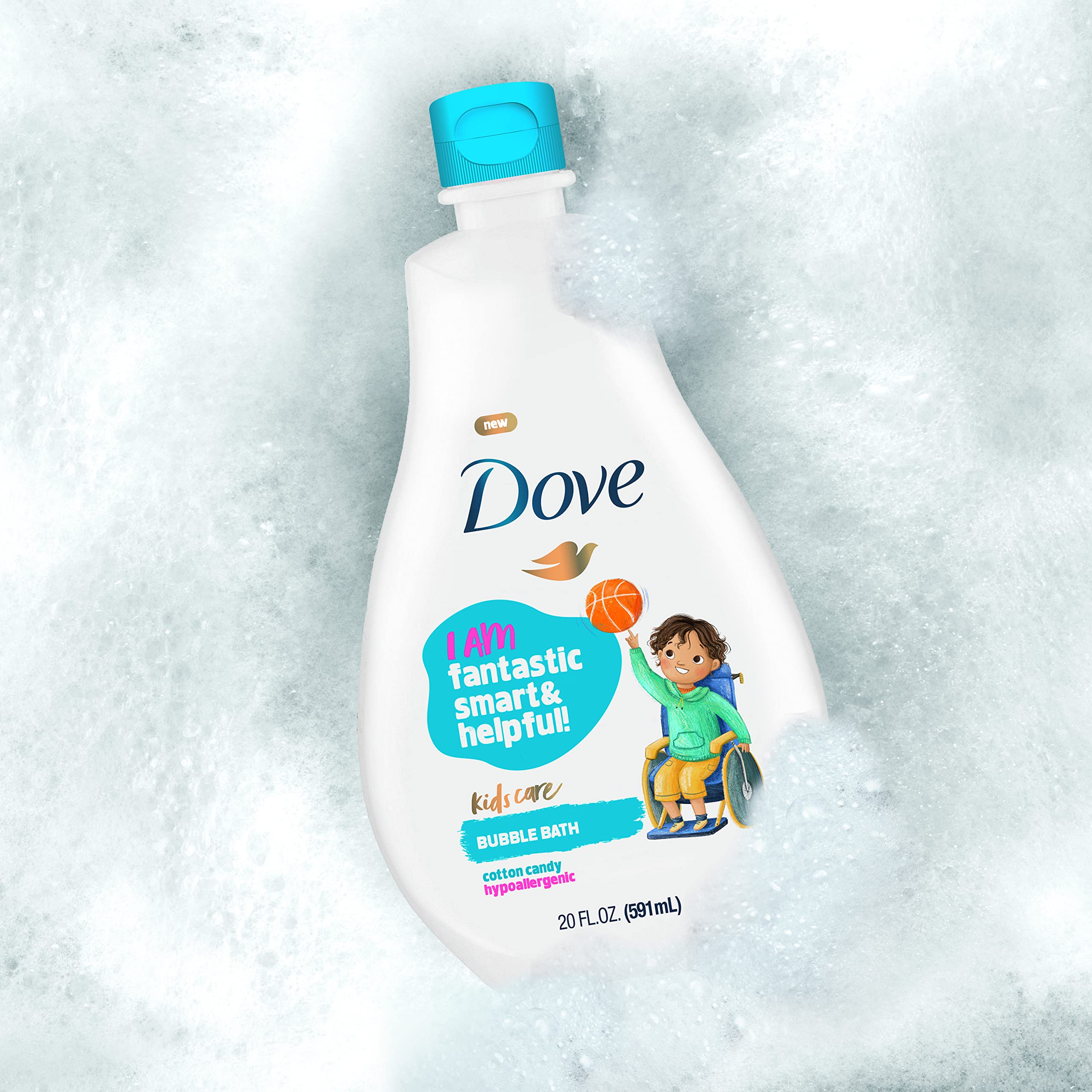 Dove Kids Bubble Bath - Hypoallergenic Cotton Candy 20oz | Gentle Bath Time Fun