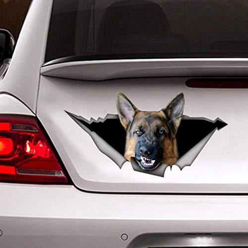 Angry German Shepherd Vinyl Sticker - 15 Inch Pet Decal for Cars, Windows, Walls, Fridge, Toilet - Perfect for Home, Office, and Outdoor Use