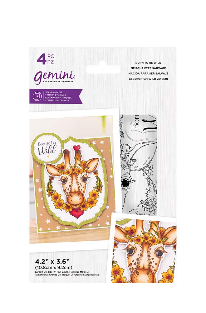 Crafter's Companion Gemini Stamps & Dies Set - Born to Be Wild - Perfect for Card Making, Scrapbooking & DIY Craft Projects