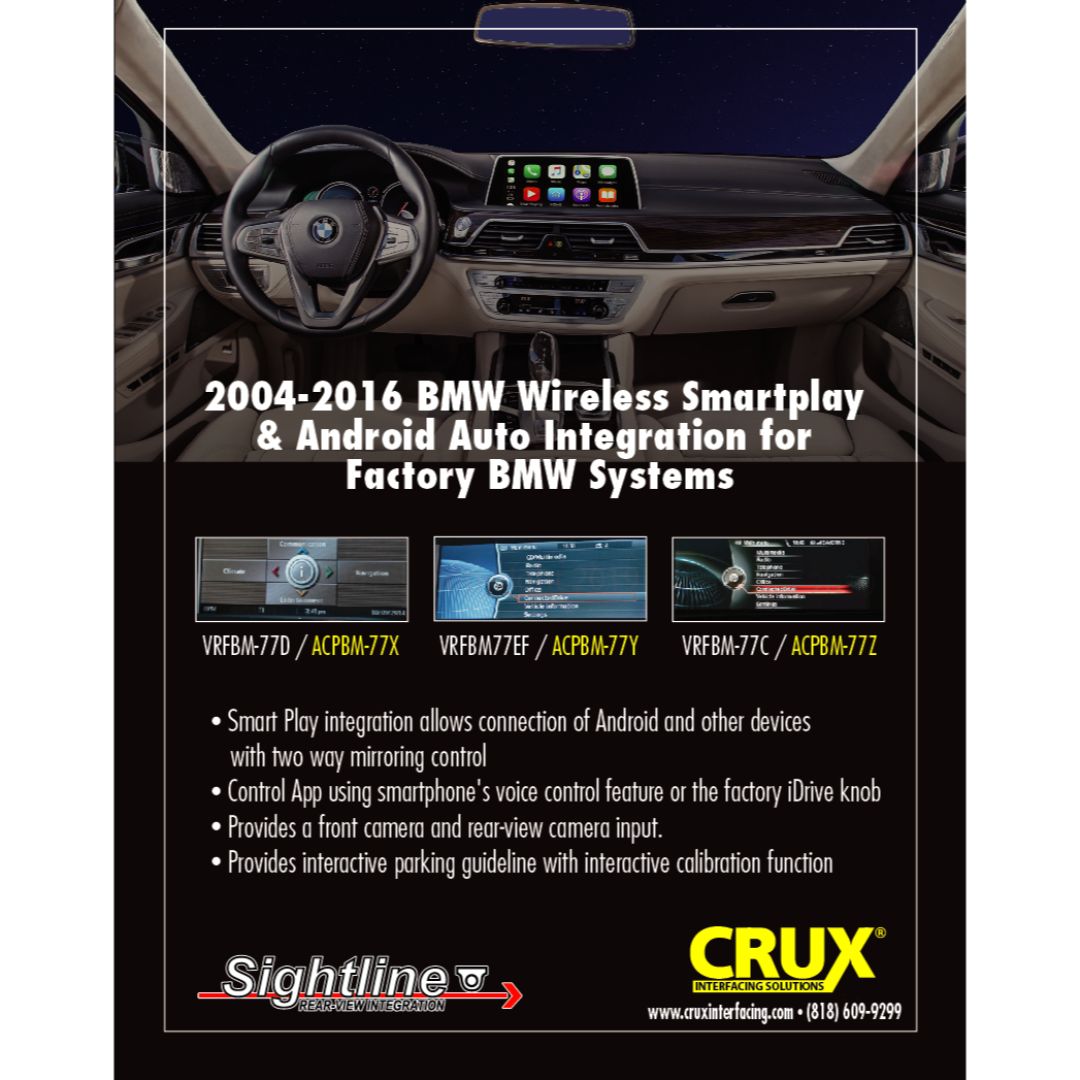 BMW Smart Play Integration Kit - ACPBM 77Y for E & F Series with CIC Navigation & 4-Pin LVDS Connector | Seamless Smartphone Connectivity for Enhanced Driving Experience