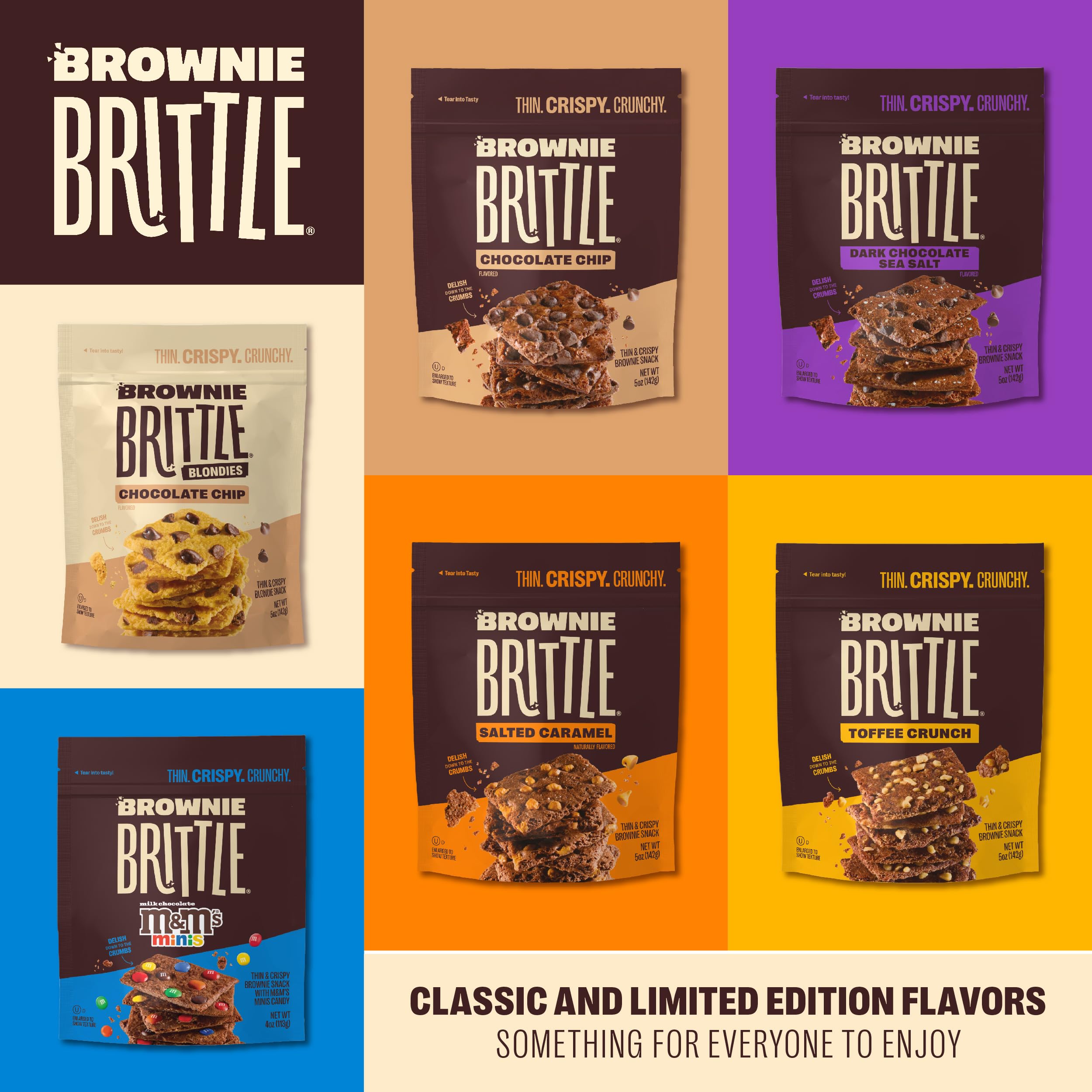 Hot Chocolate Marshmallow Brownie Brittle - Thin & Crispy Gourmet Dessert Snacks (3-Pack, 4oz) | Perfect for Holiday Gifts, Party Treats & Coffee Break Indulgence