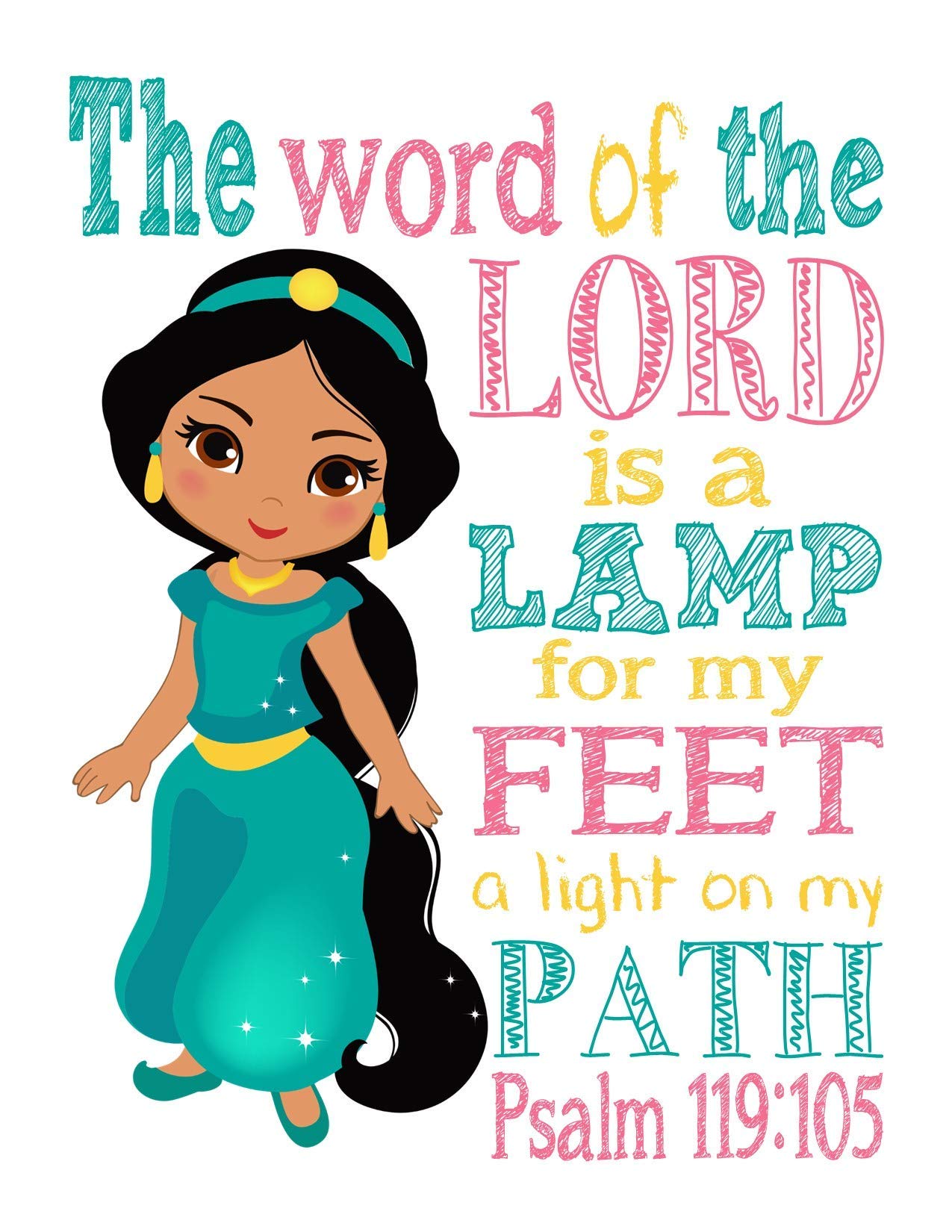 Disney Princess Nursery Decor Set - 11 Unframed Wall Art Prints Featuring Jasmine, Tiana, Cinderella, Ariel, Mulan, Belle, Snow White & Merida - Perfect for Baby Girl's Room, Kids Bedroom & Toddler Playroom Decor