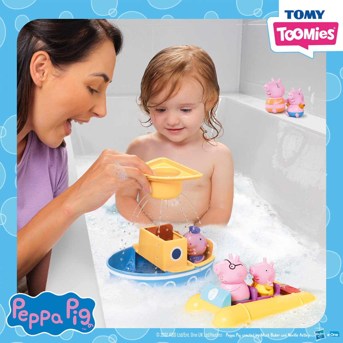 Peppa Pig Bath Toys Set - 2 Boat Toys & 5 Figures for Toddlers 18+ Months | Water Play, Bathtime Fun & Pretend Play | Perfect Gift for Kids Birthday & Christmas