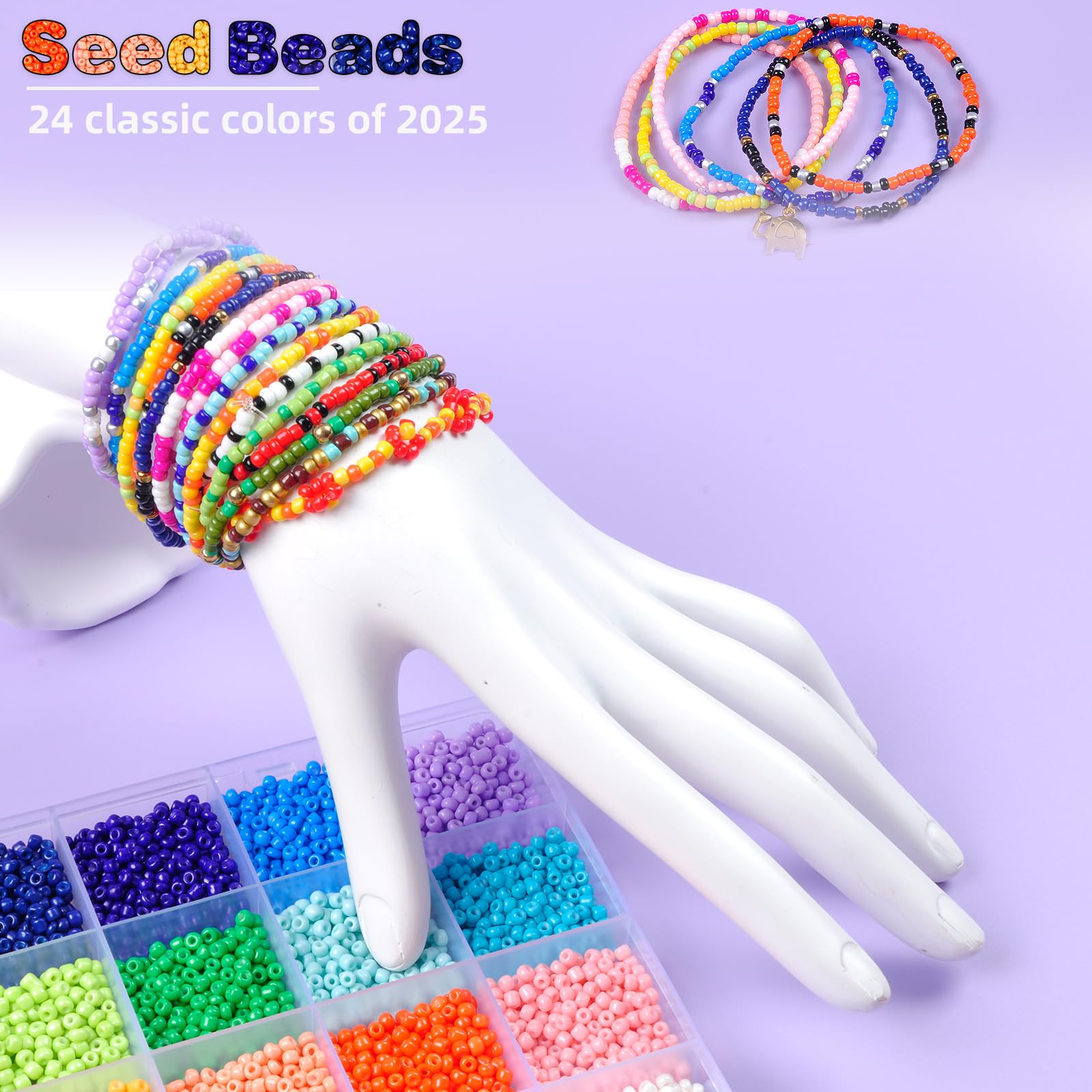 6-Piece Friendship Bracelet Making Kit - 13000 Pcs DIY Jewelry Craft Set with Clay, Seed Beads, Pony Beads, Charms & Strings | Perfect for Teens, Kids Birthday Gifts & Summer Camp Activities