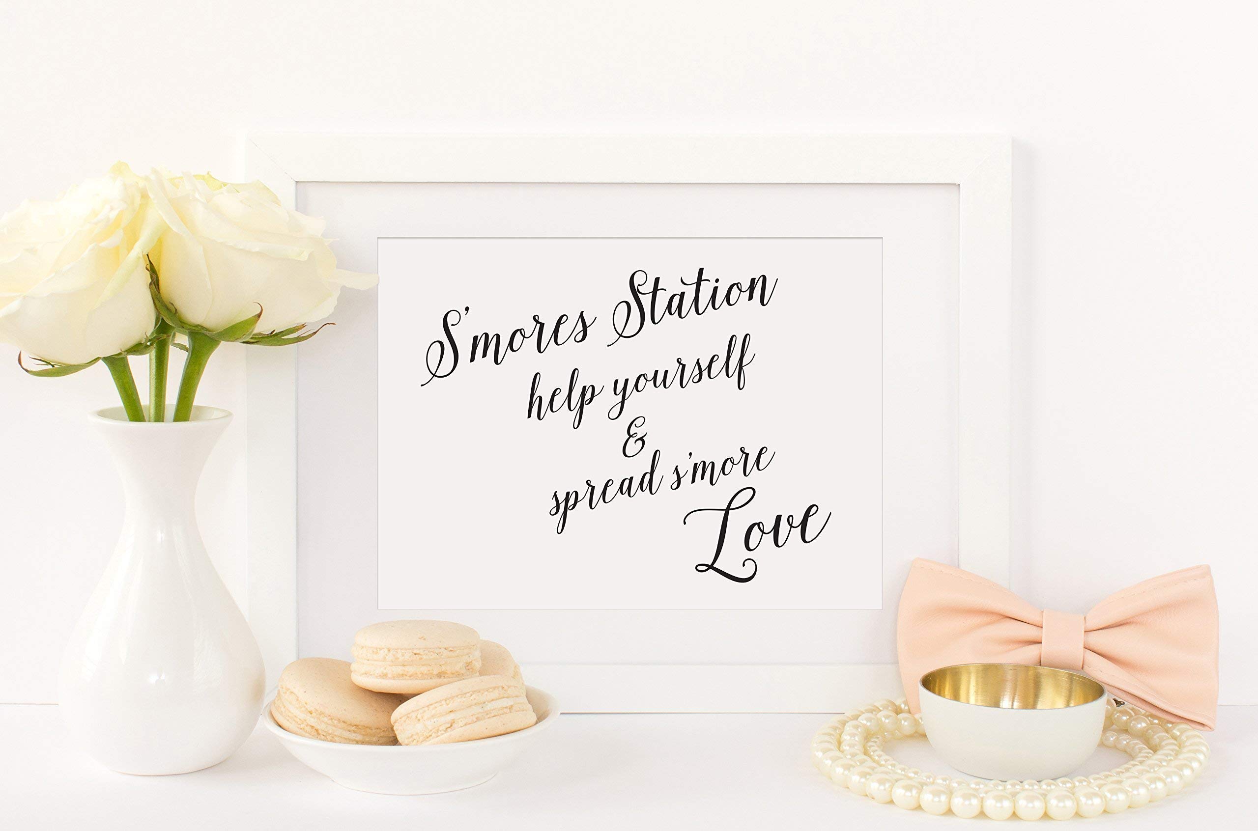 DIY S'mores Station Sign - Customizable Size & Color - Wedding Dessert Bar, Sweet Treats Display, Party Buffet Sign - Perfect for Weddings, BBQs, Camping & Family Gatherings (Unframed)