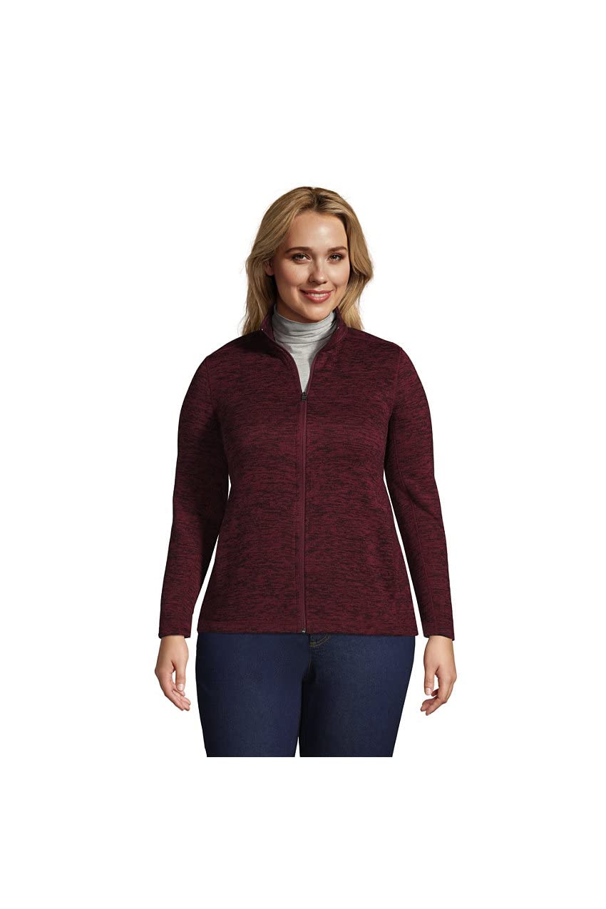 Lands' End Women's Fleece Sweater Jacket - Cozy Warm Pullover for Outdoor Activities, Hiking & Casual Wear