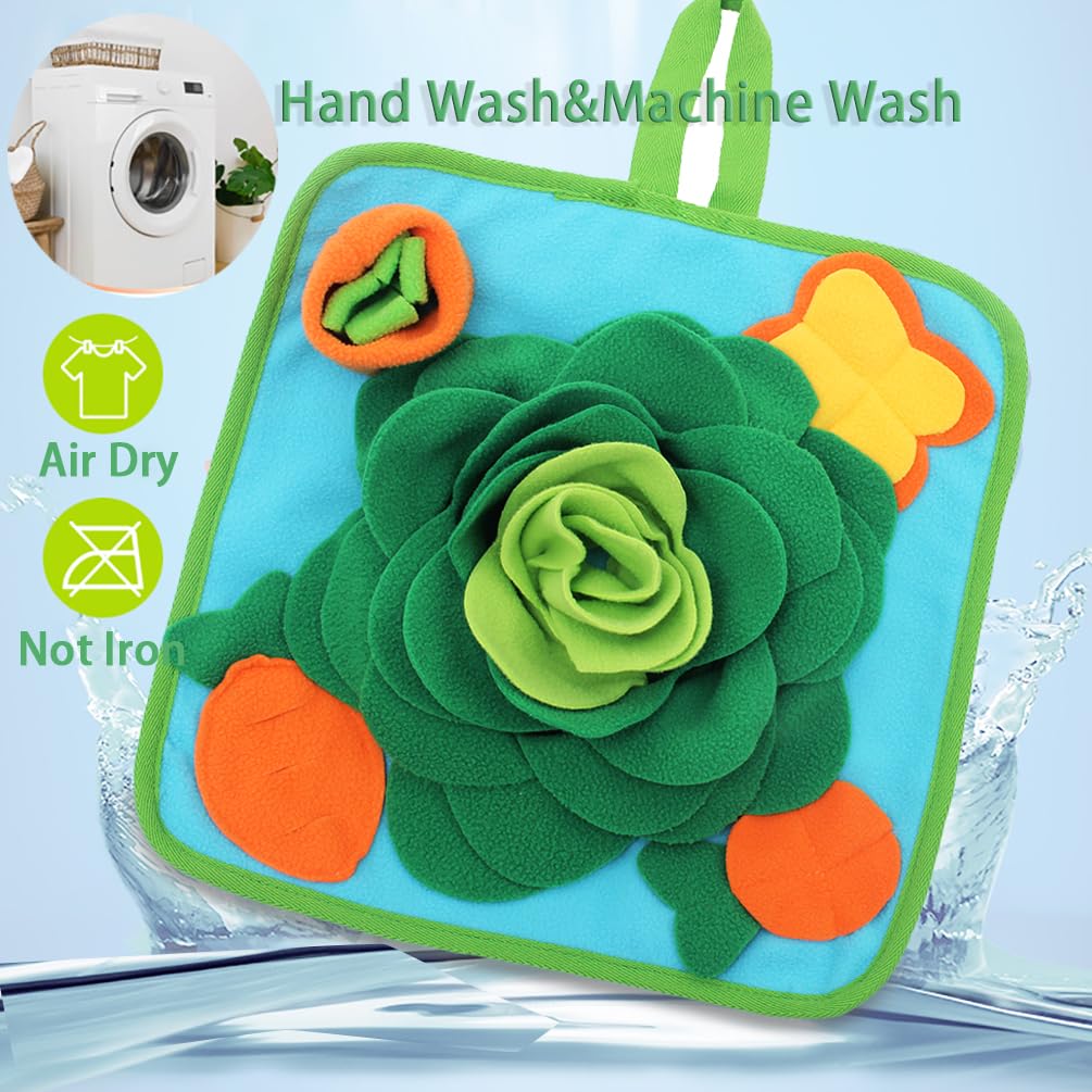**Rabbit Foraging Mat - Snuffle Mat for Small Animals, Bunny Puzzle Toys, Interactive Feeding Mat for Guinea Pigs, Hedgehogs, Chinchillas & Puppies (Green) - Slow Feeder & Enrichment Toy for Mental Stimulation & Fun Playtime**