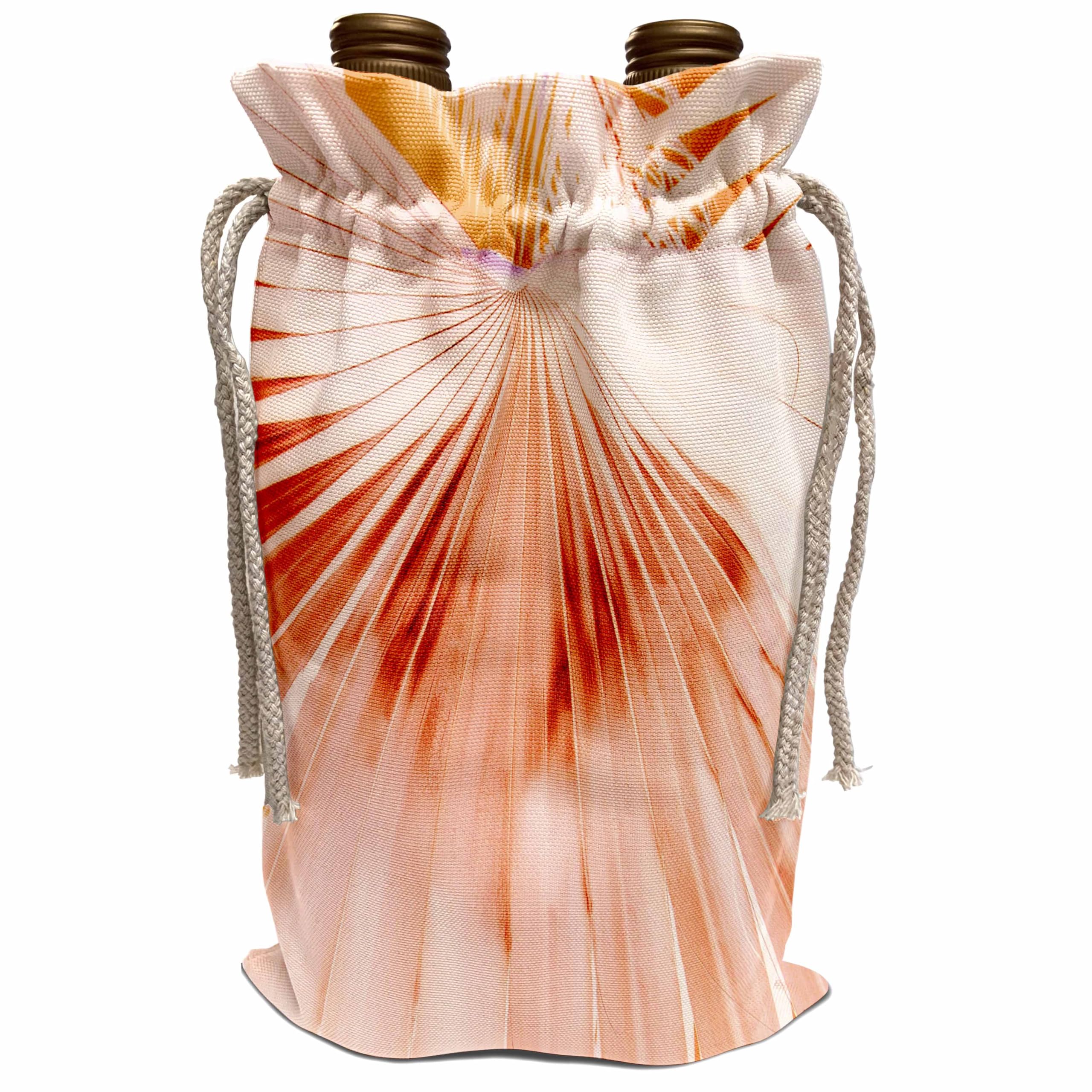 Premium Wine Gift Bag with Peach Palm Abstract Print - Elegant & Durable for Wine Bottles, Perfect for Weddings, Parties & Corporate Gifts