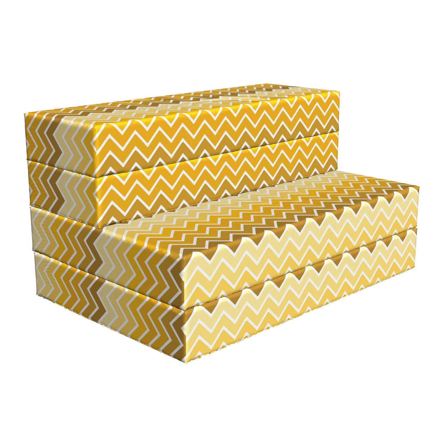 Ambesonne Yellow Foldable Mattress - Chevron Zigzag Ombre Pattern, 74.8