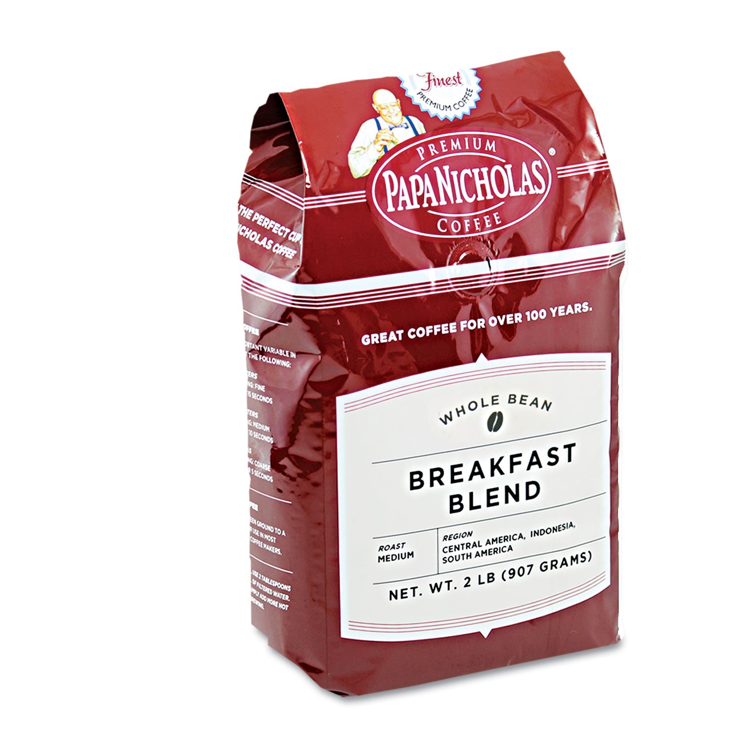 Papanicholas Coffee Whole Bean Breakfast Blend - 28 Ounce Bag | Fresh Roasted Premium Coffee Beans for Home, Office & Gifting | Perfect for Morning Brews & Coffee Lovers