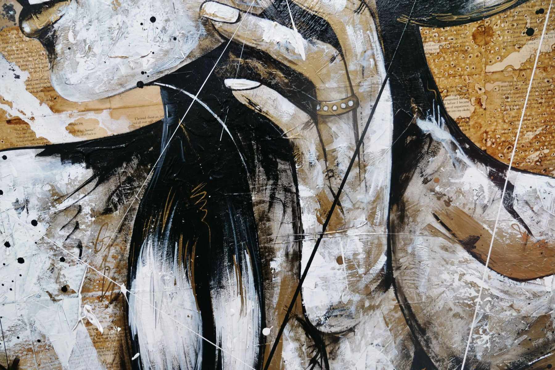Kin Ojo 120cm x 150cm Geisha Abstract Realism Canvas Art - Japanese Wall Decor for Living Room, Bedroom & Office - Perfect Gift for Book Club Members & Art Lovers