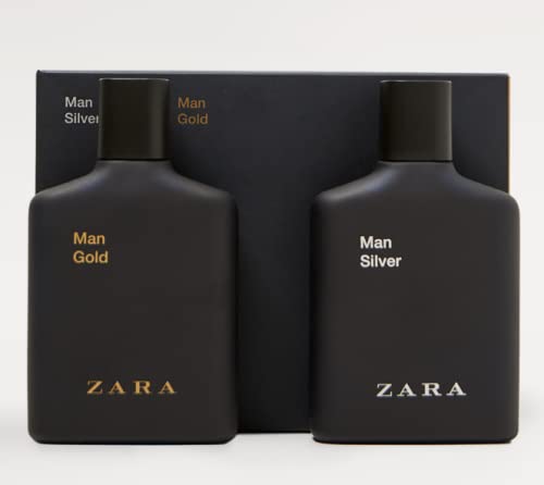 ZARA MAN GOLD & SILVER Eau de Toilette Spray for Men - 100ml (3.4 Fl Oz) - Fresh & Elegant Fragrance for Day & Night Wear, Office & Special Occasions