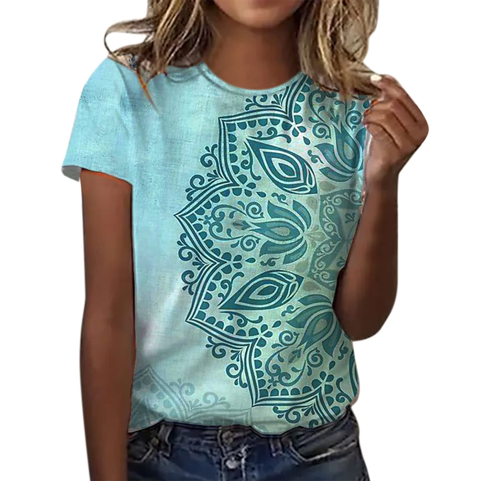 Women's Cute Short Sleeve T-Shirts - Striped Color Block & Leopard Print Casual Tops for Workout, Lounge & Everyday Wear | Trendy Summer Fashion