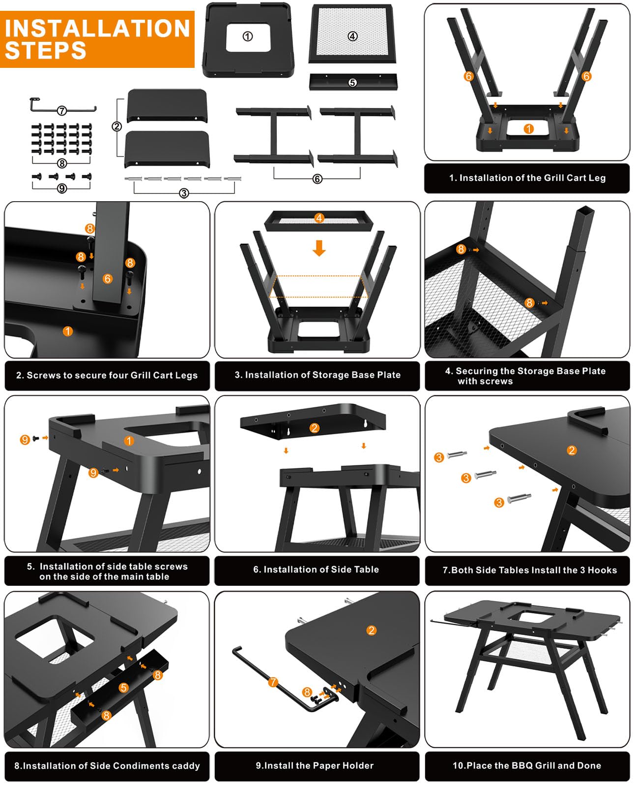Adjustable Grill Stand for Ninja Outdoor Woodfire OG700 OG800 OG900 Series & OO101 Pizza Oven - Heavy Duty Replacement Stand for Ninja XSKUNSTAND - Perfect for Backyard BBQs, Camping & Outdoor Cooking