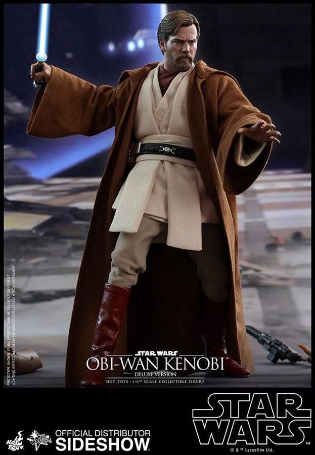 Hot Toys Star Wars Episode III Revenge of the Sith Obi Wan Kenobi Deluxe Edition 1/6 Scale Collectible Action Figure - Perfect for Display, Gifts & Star Wars Fans Collection