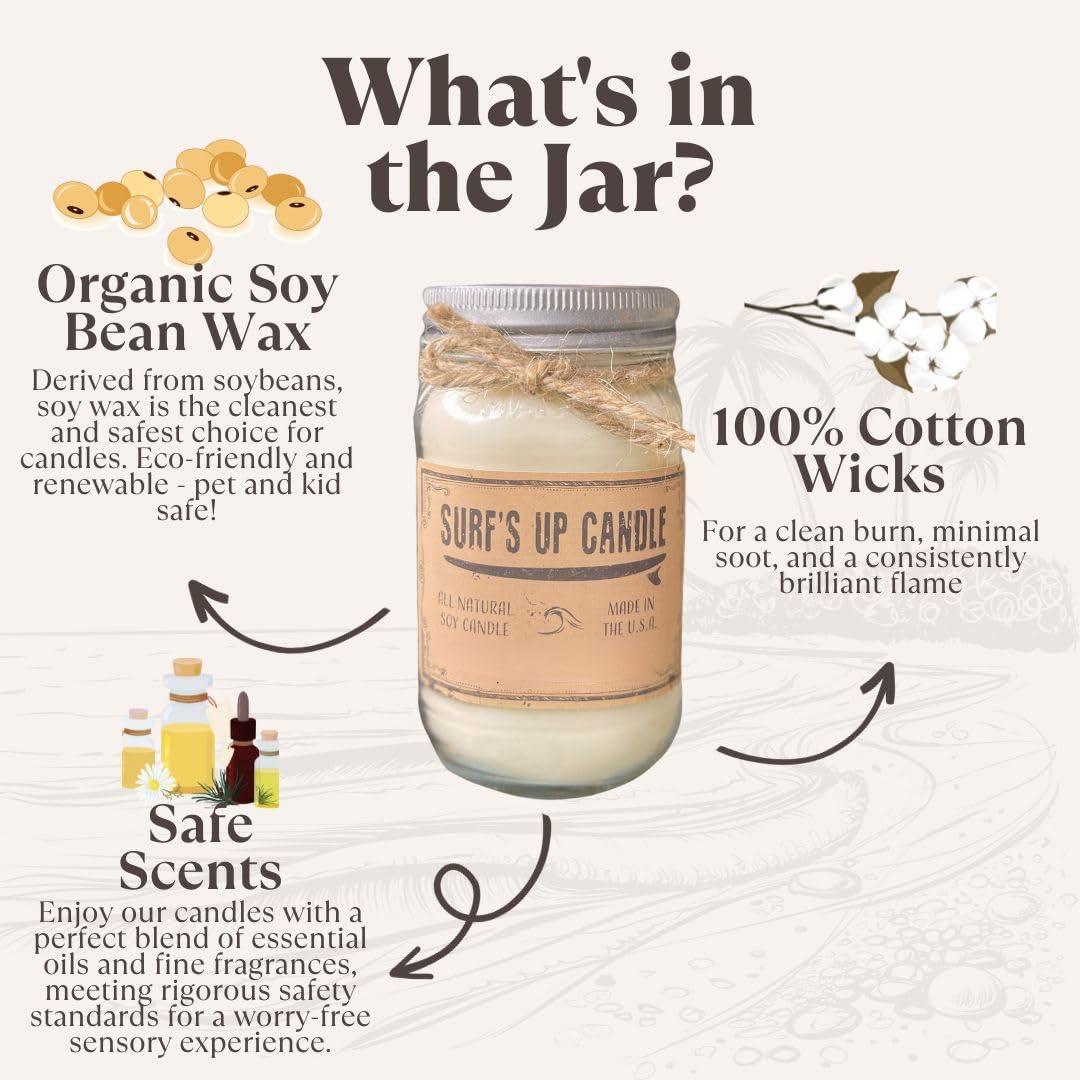 16oz Harvest Moon Scented Soy Wax Candle in Reusable Mason Jar - 80 Hours Burn Time, Autumn Fragrance for Home Decor, Gifts & Relaxation - Perfect for Fall Evenings, Cozy Home Ambiance & Thoughtful Presents