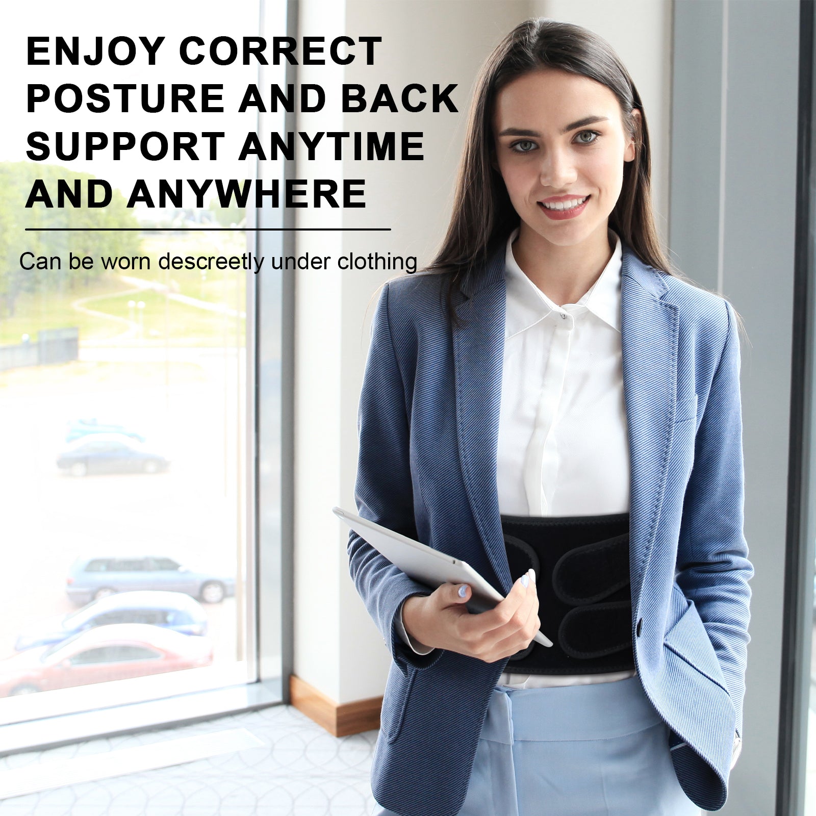 Wetene Adjustable Lightweight Back Brace & Posture Corrector for Women & Men - Scoliosis & Hunchback Support (Medium) - Ideal for Office Work, Driving & Daily Pain Relief