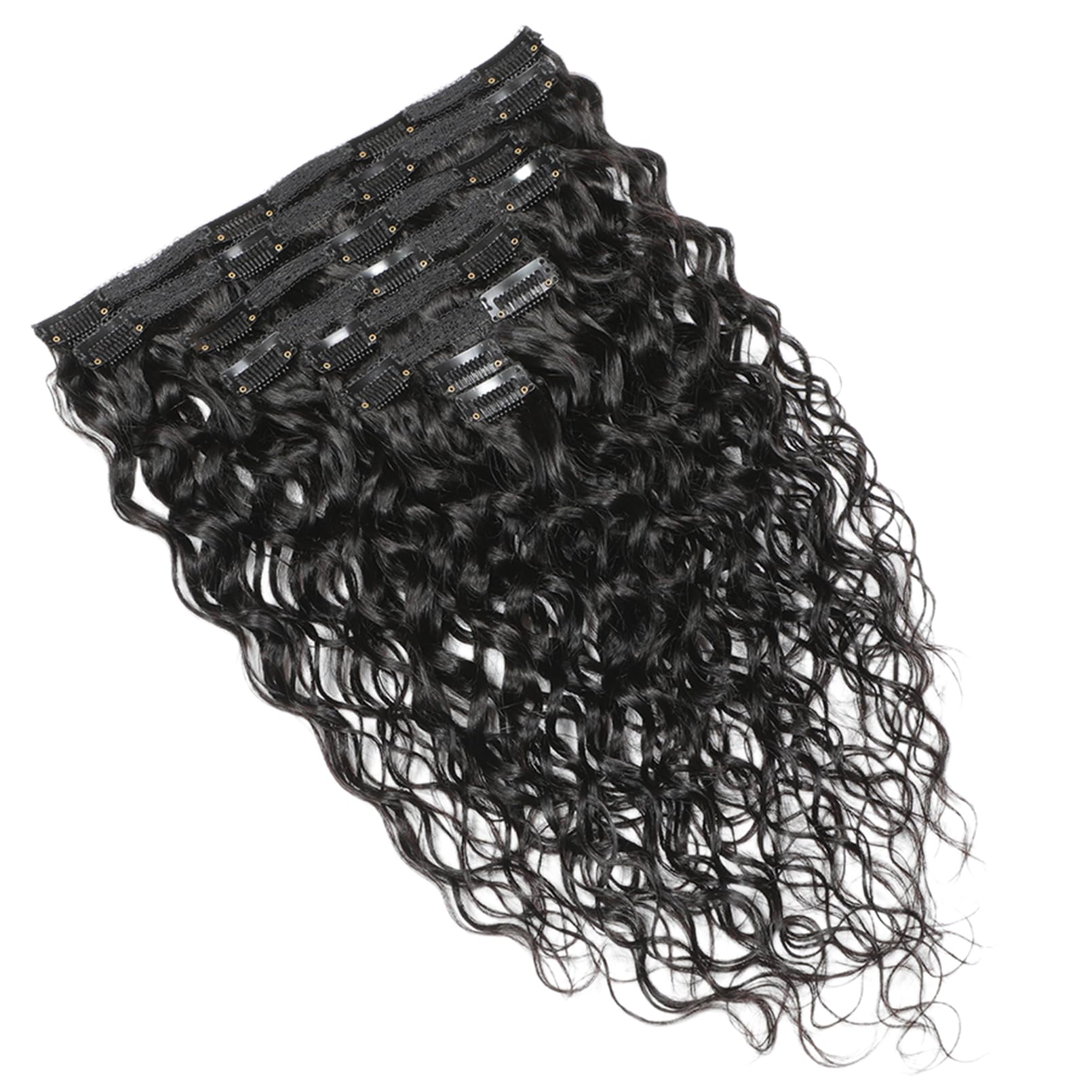 8Pcs 20Clips 120g Brazilian Virgin Remy Human Hair Extensions - Deep Curly Wavy Clip In Hair for Women, 16 Inches Natural Color | Perfect for Daily Styling, Parties & Special Occasions