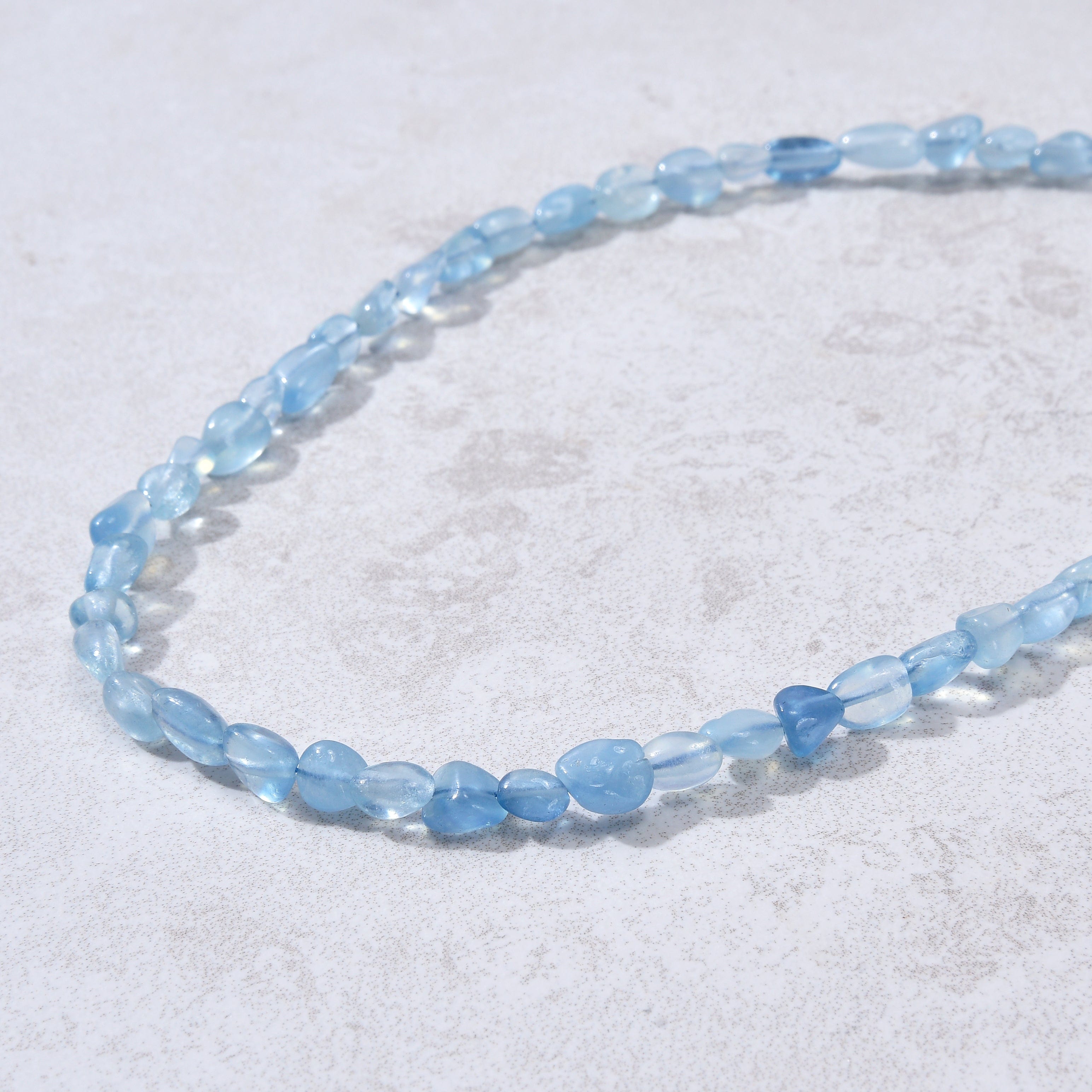 8mm Aquamarine Gemstone 30-Inch Necklace & Multi-Wrap Bracelet Set for Women | Elegant Layered Jewelry for Everyday Wear, Gifts, and Special Occasions