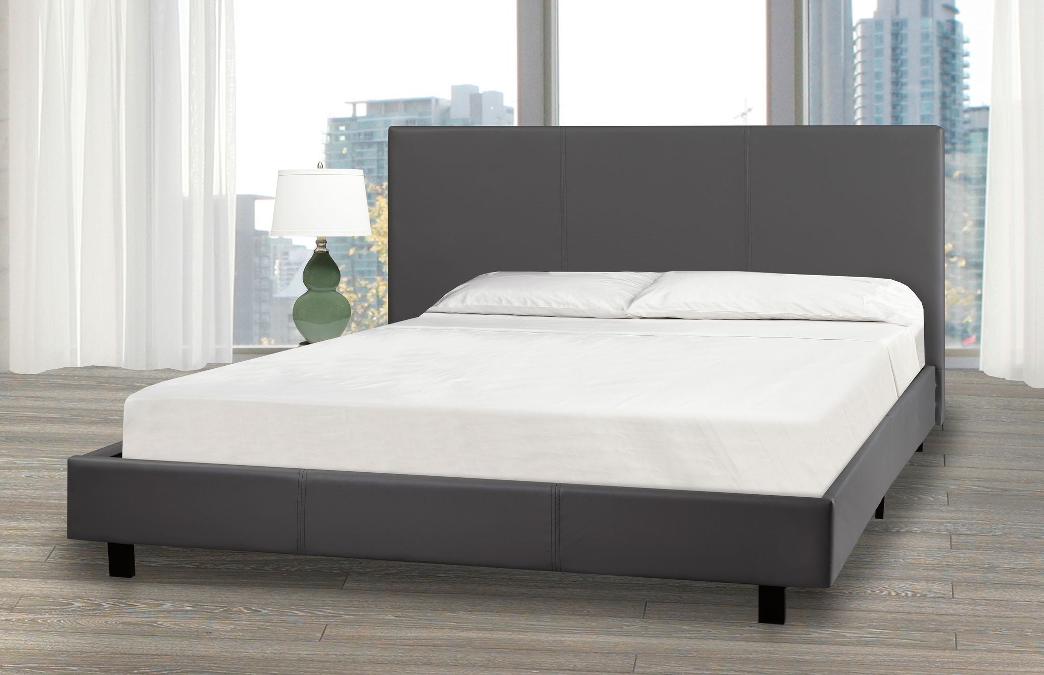 Belize Platform Bed Frame - Queen Size Modern Wood Bed with Headboard - Sturdy & Stylish for Bedroom, Guest Room, or Dorm