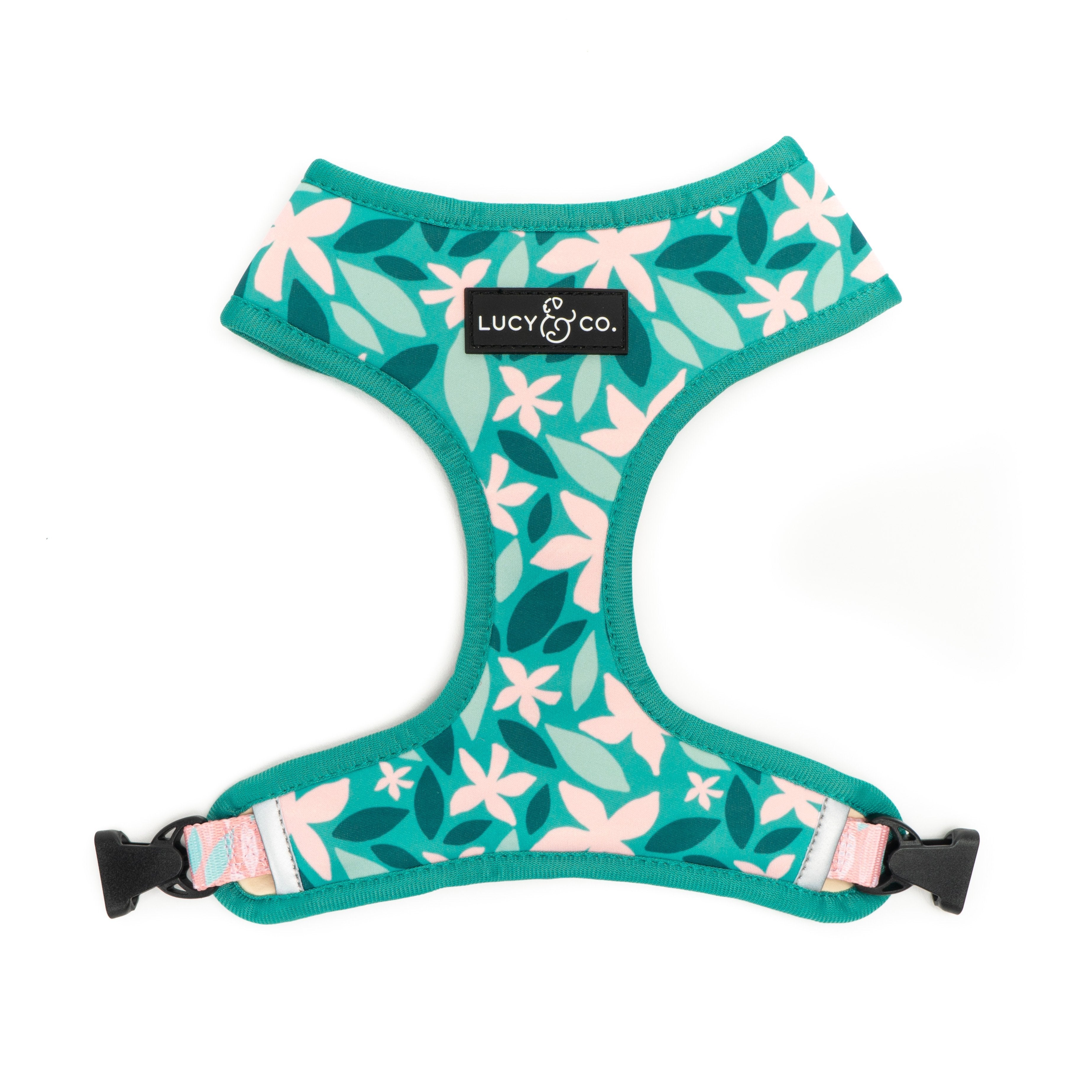 Lucy & Co. Dilly Lily Reversible Dog Harness - Blue & Pink Adjustable Pet Vest for Small to Medium Dogs | Perfect for Walking, Training & Outdoor Adventures