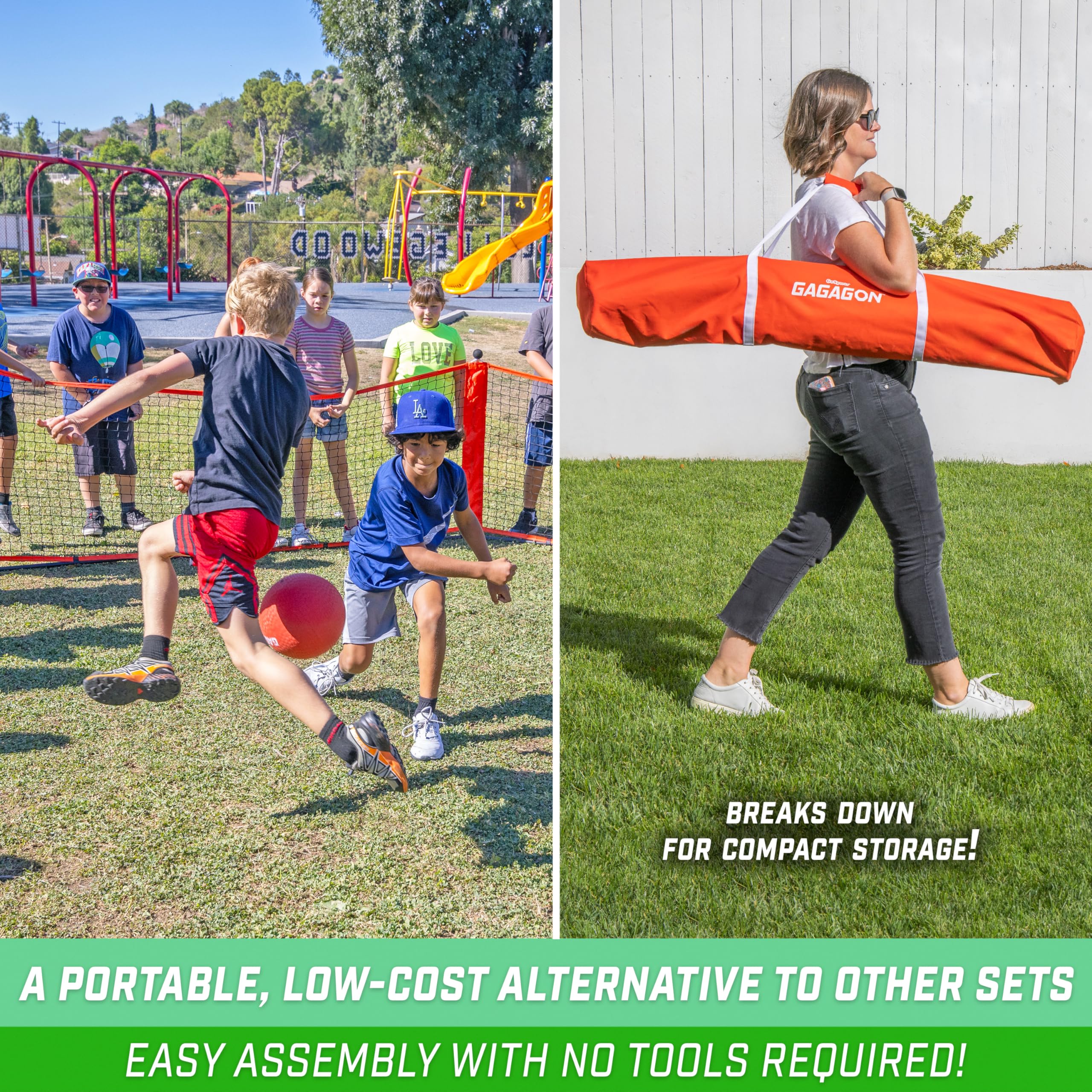GoSports Gaga Ball Pit - 10ft, 15ft or 20ft Portable Indoor/Outdoor Play Enclosure for Kids | Perfect for Schools, Summer Camps, Backyards & Family Game Nights