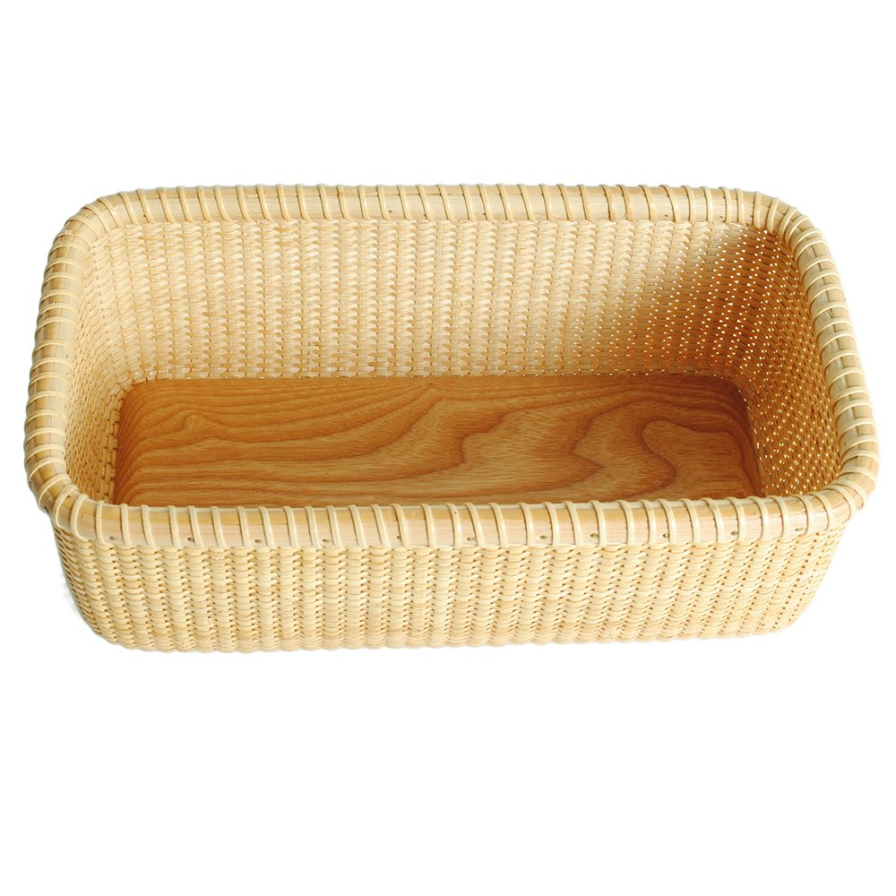 Natural Rattan Storage Basket - Handwoven Cane-on-Cane Weave Nantucket Style Organizer Box for Home Decor, Shelf & Cabinet Storage - Perfect for Bathroom, Bedroom, and Office Organization