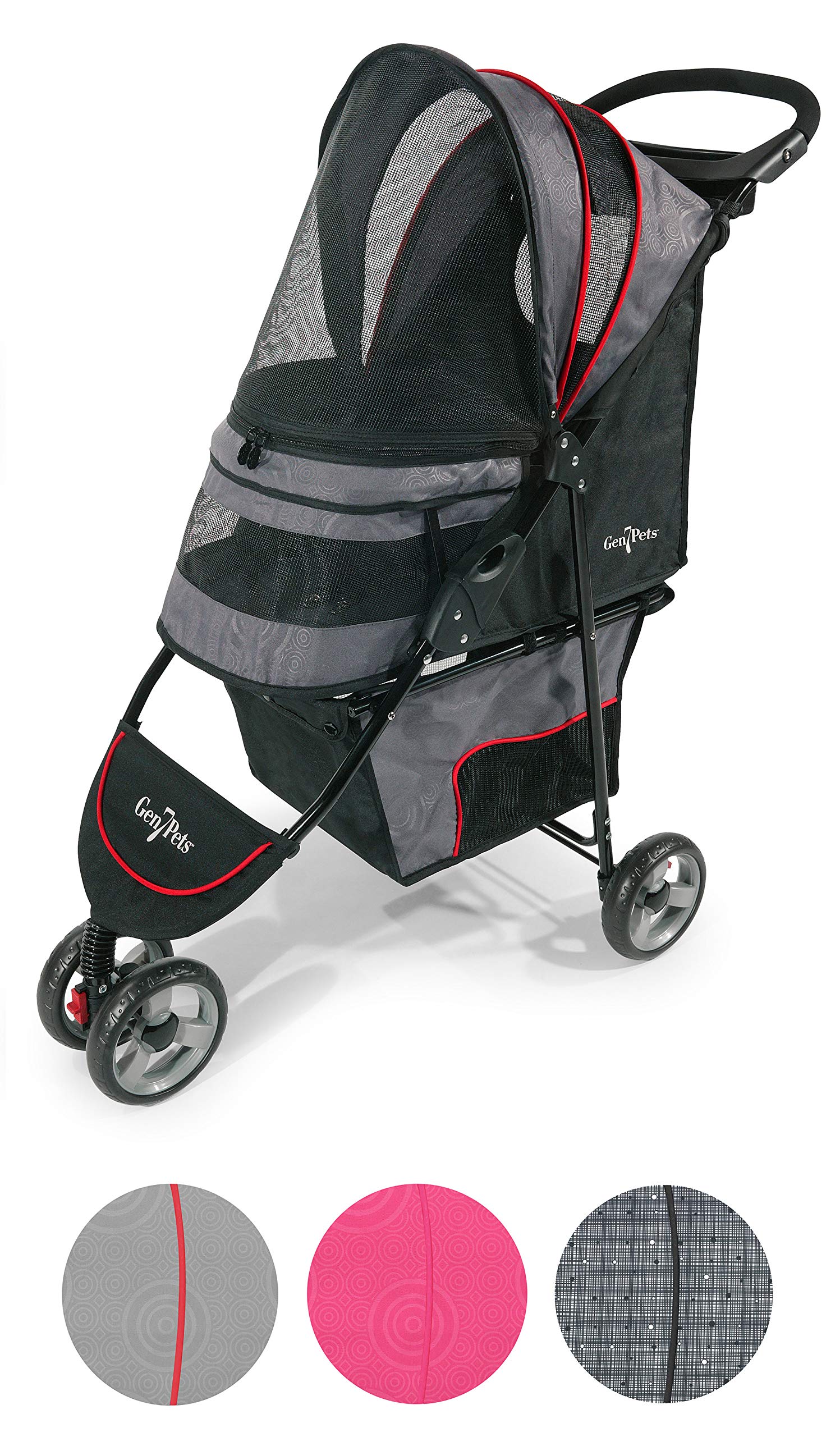 Gen7Pets Regal Plus Dog Stroller - Gray Shadow Pet Stroller for Small to Medium Dogs | Lightweight Foldable Design for Travel, Vet Visits & Outdoor Adventures