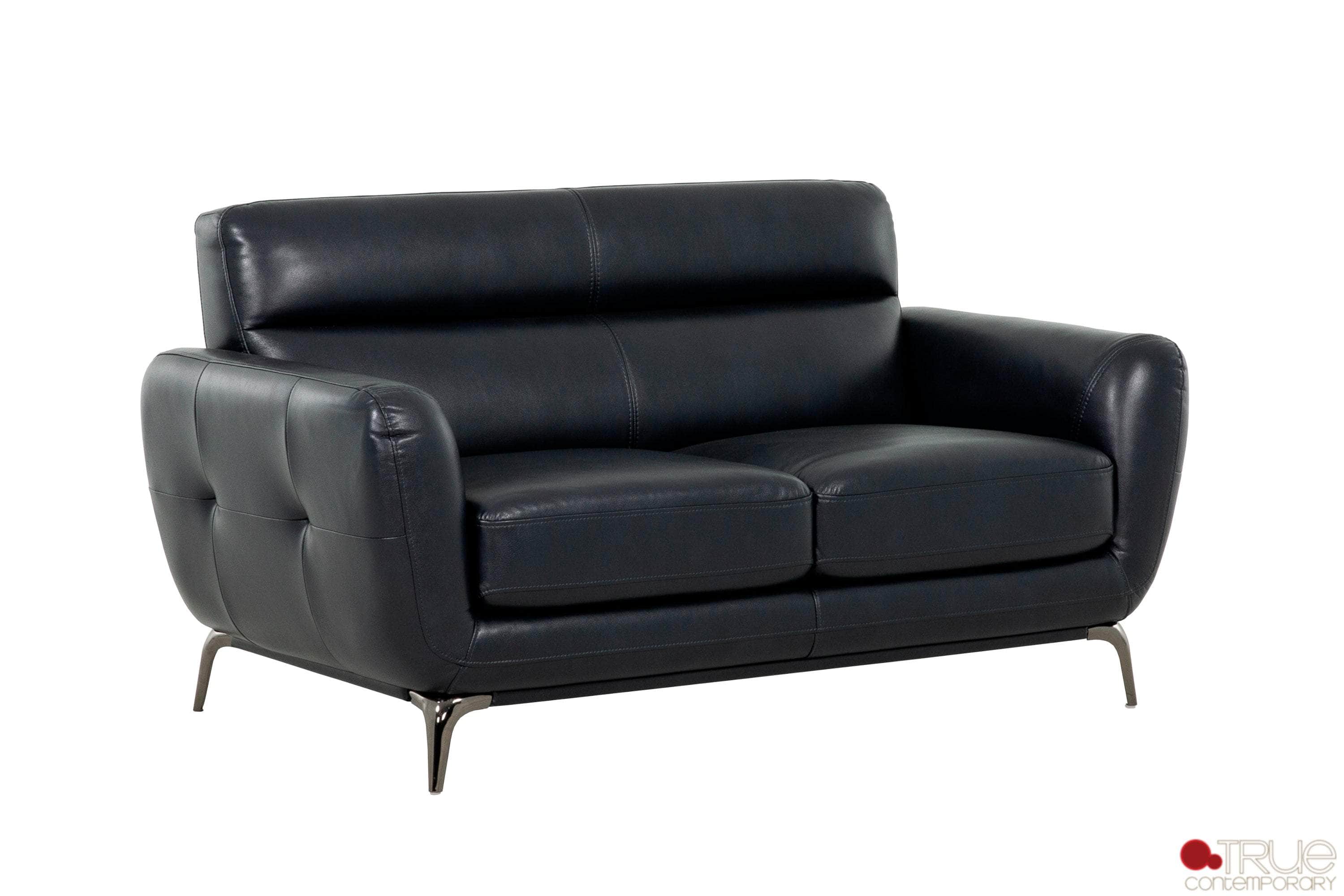 William Tufted Faux Leather Loveseat Sofa - 2 Color Options | Modern Small Space Living Room Furniture | Perfect for Apartments, Dorms & Cozy Spaces