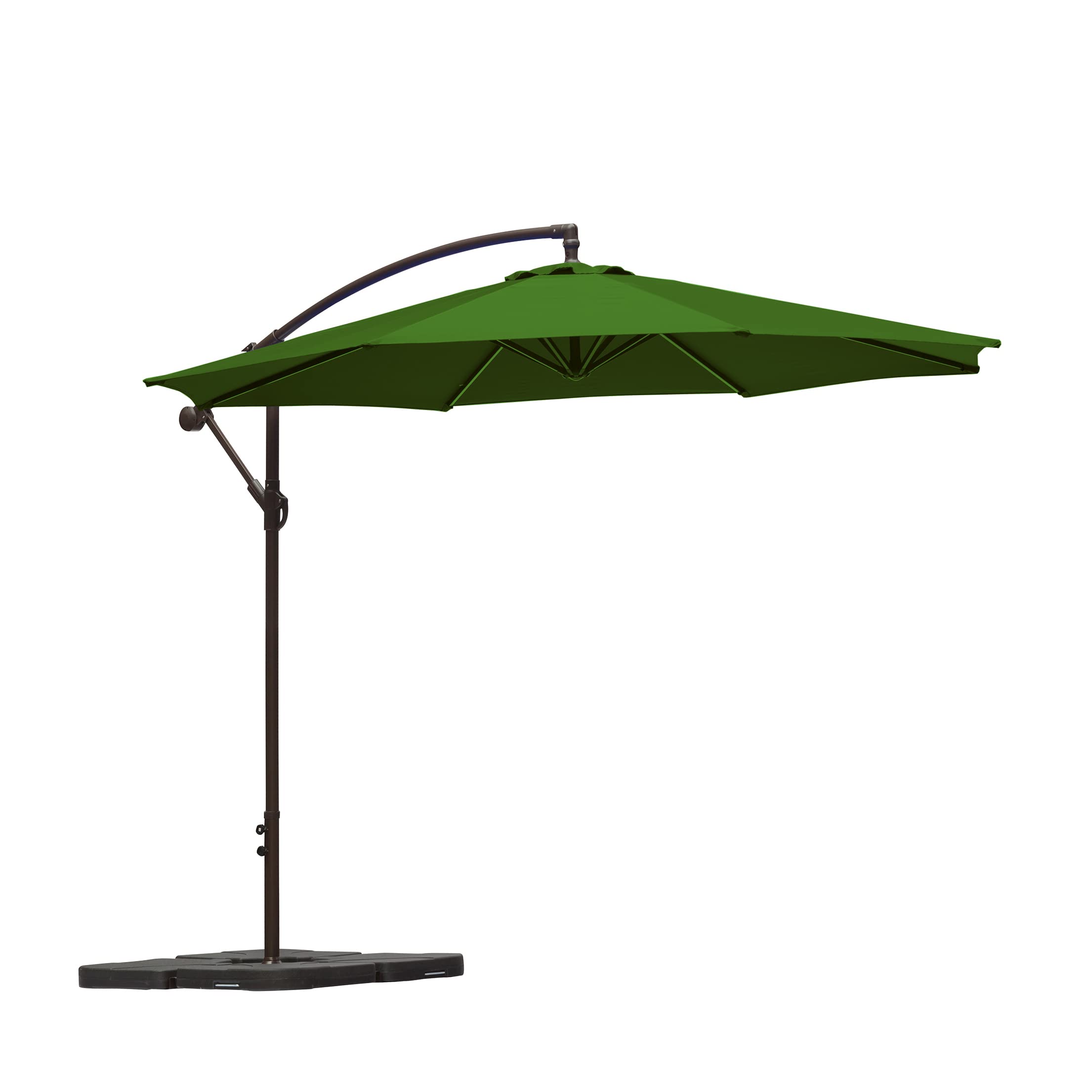 10ft Outdoor Patio Cantilever Umbrella with Stand & Weighted Base - 3-Piece Hanging Shade Kit for Garden, Poolside, and Backyard Relaxation
