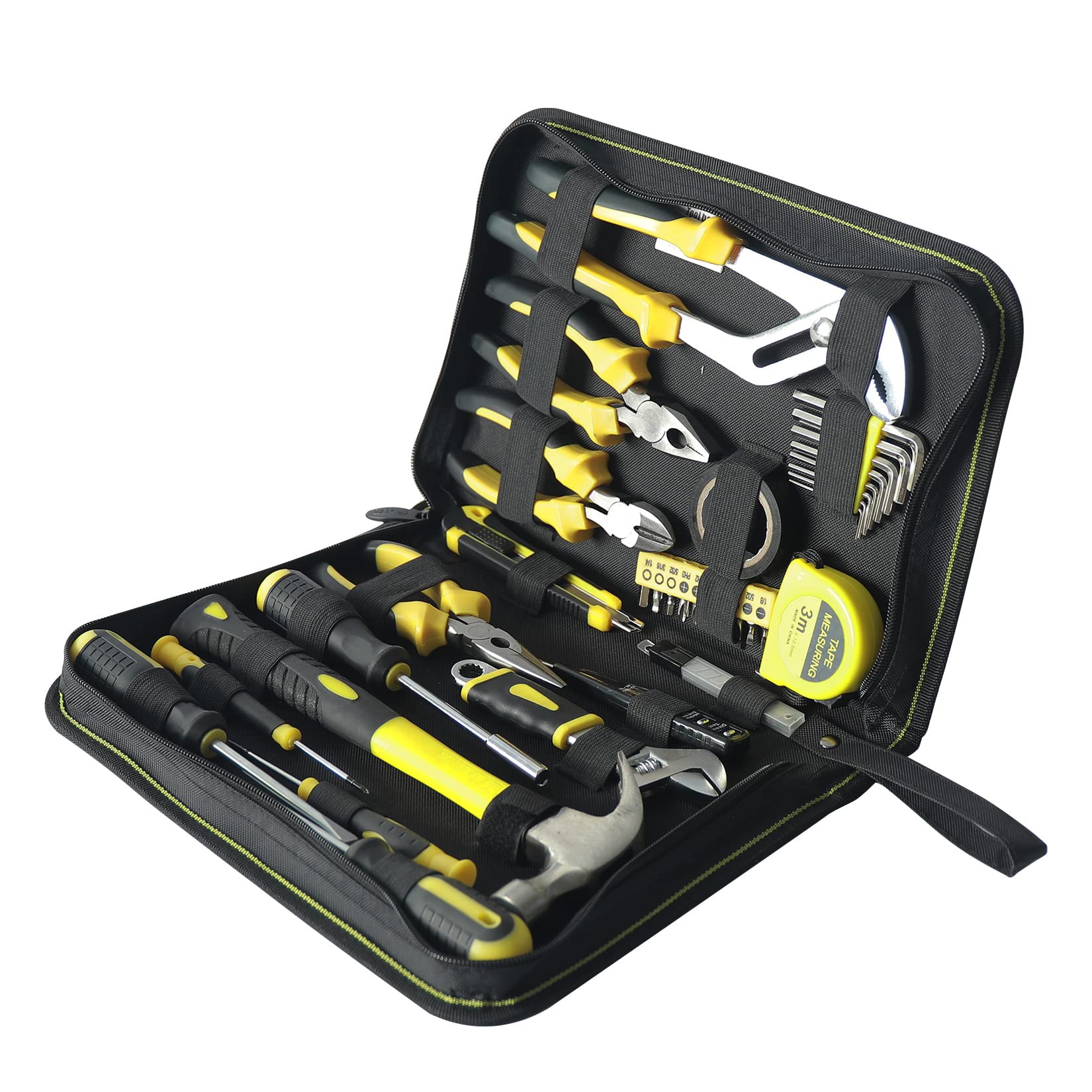 FASITE 44-Piece Household Tool Set - Essential Hand Tools for DIY Repairs & Home Maintenance - Portable Tool Kit with Carrying Bag - Perfect for Home Improvement, Auto Repair, and Emergency Fixes