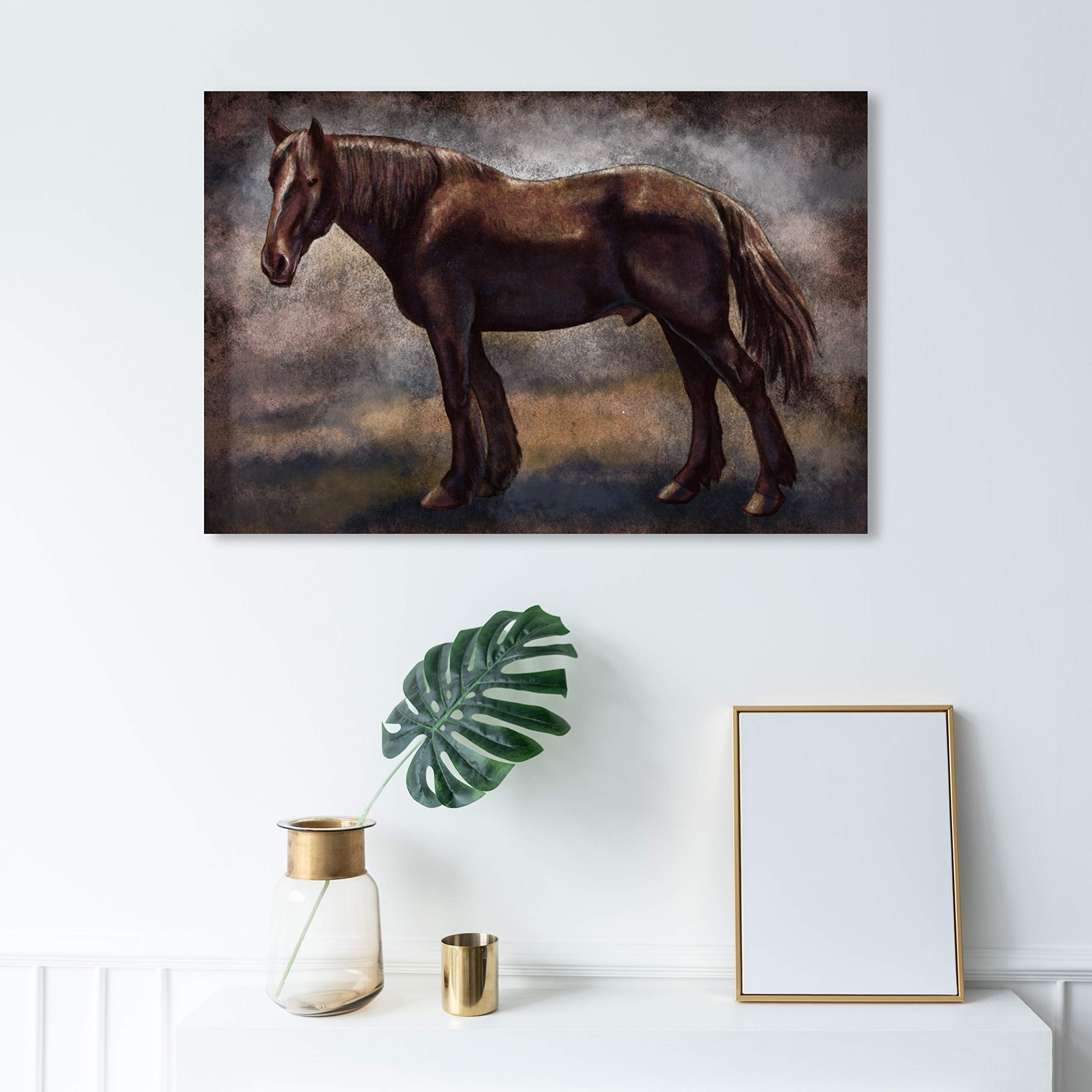 Oliver Gal Artist Co. Horse Wall Art Canvas Print - 36x24 Inches Brown & Gray Animal Home Decor - Perfect for Living Room, Bedroom or Office Wall Decor