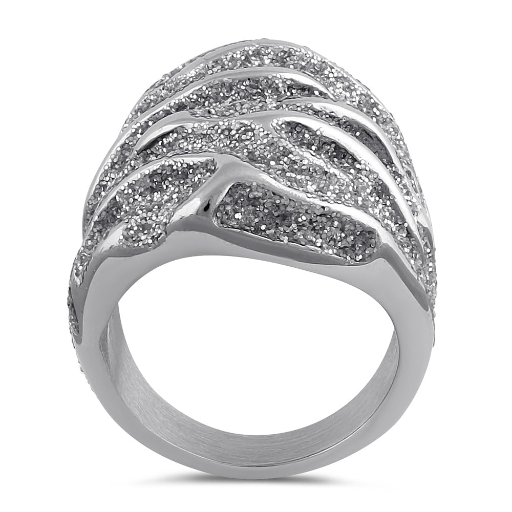 Stainless Steel Stardust Accent Ring for Women - Elegant Celestial Jewelry Gift for Birthday, Anniversary & Special Occasions
