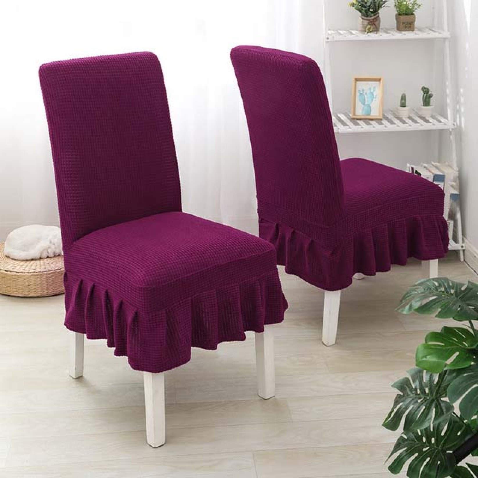 YURASIKU 1/2/4/6/8PCS Stretchable Washable Dining Chair Covers - Spandex Fabric Chair Protectors for Kitchen, Restaurant, Hotel & Home Use - Perfect for Daily Dining, Parties & Special Occasions