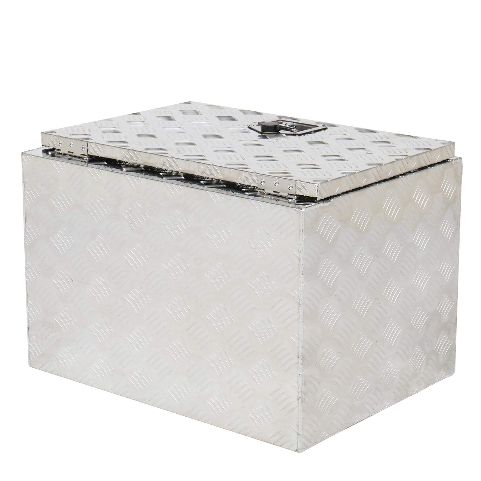 TRIBLE SIX 24 Inch Aluminum Tool Box for Trucks, Trailers & RVs - Underbody Storage Box with 2 Keys, Silver (24