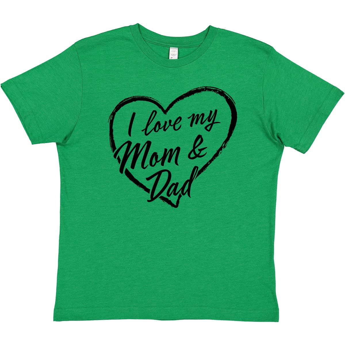 Inktastic I Love My Mom and Dad Black Chalk Heart Youth T-Shirt - Comfortable Kids Tee for Family Outings & Casual Wear