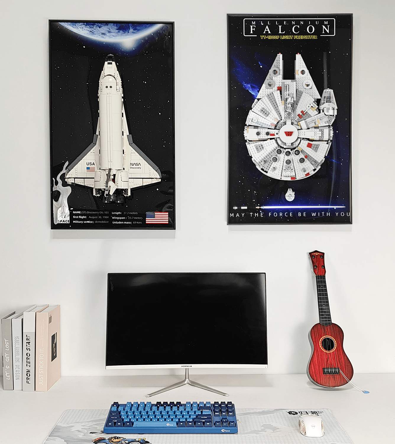 Lego 75257 Star Wars Millennium Falcon Display Wall Frame - Premium Hanging Shelf for Lego Star Wars Collectibles - Perfect for Home Office Decor & Gift for Star Wars Fans